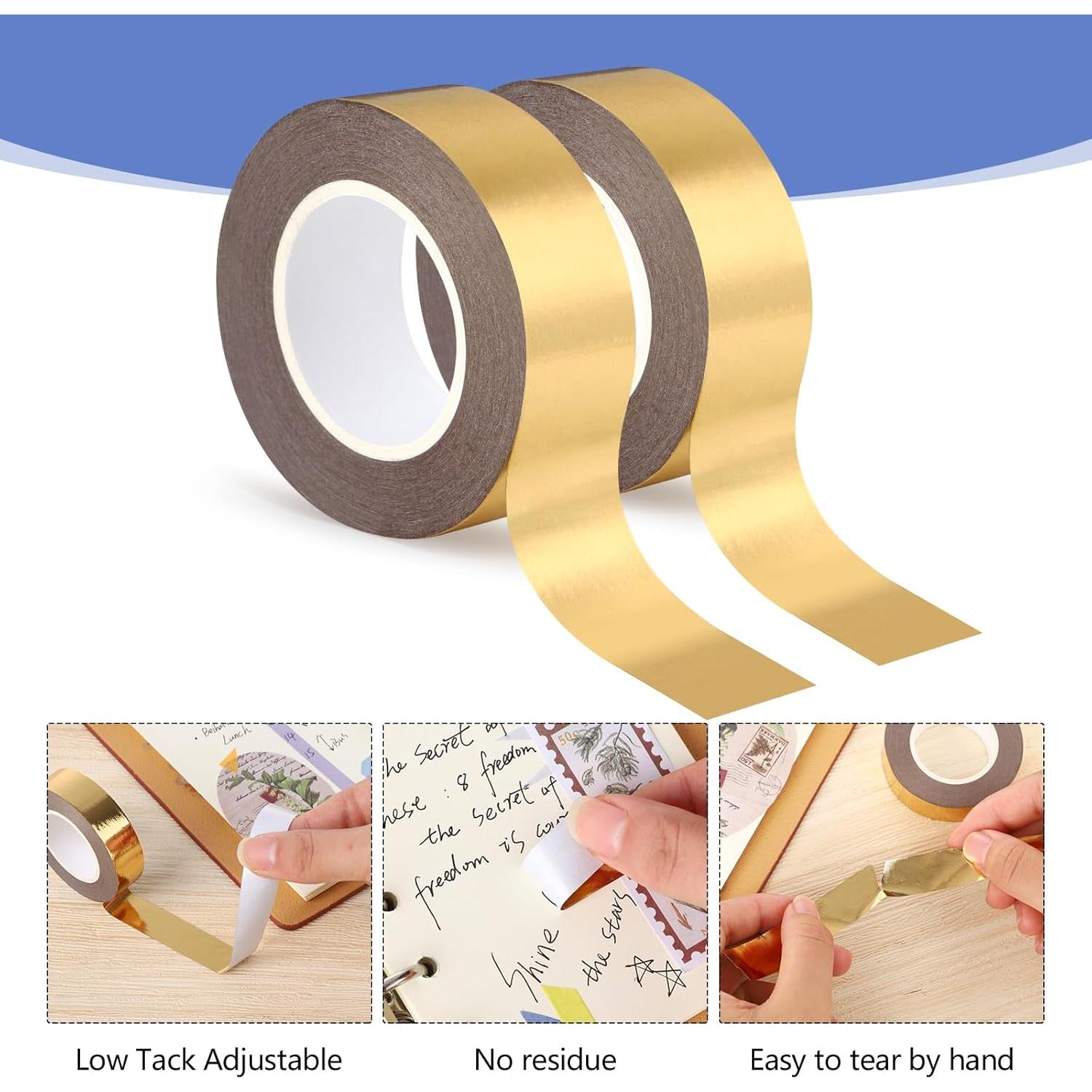 Set 2 Rollos Cinta Washi Dorada 15mm x 20m Fyguard