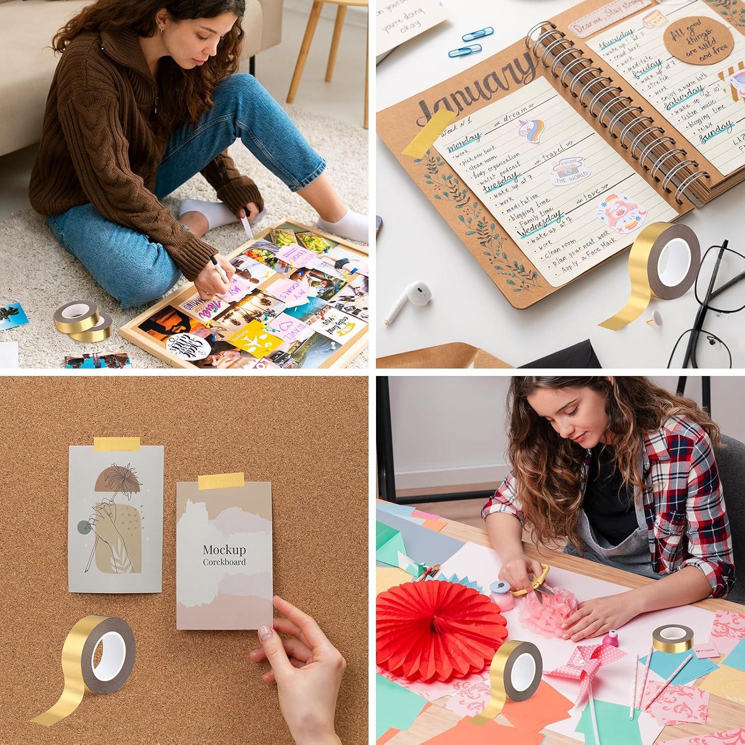 Set 2 Rollos Cinta Washi Dorada 15mm x 20m Fyguard