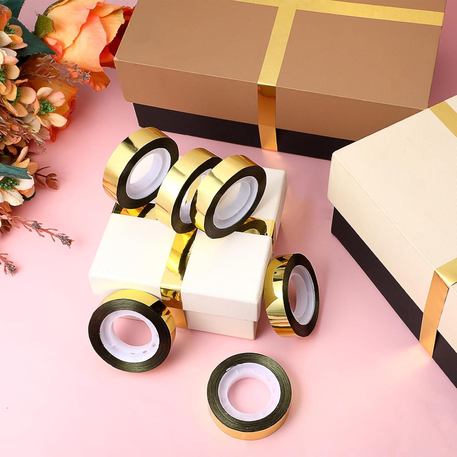 6 Rollos de Cinta Decorativa Dorada Psyqtsuary 1.2cm x 25m