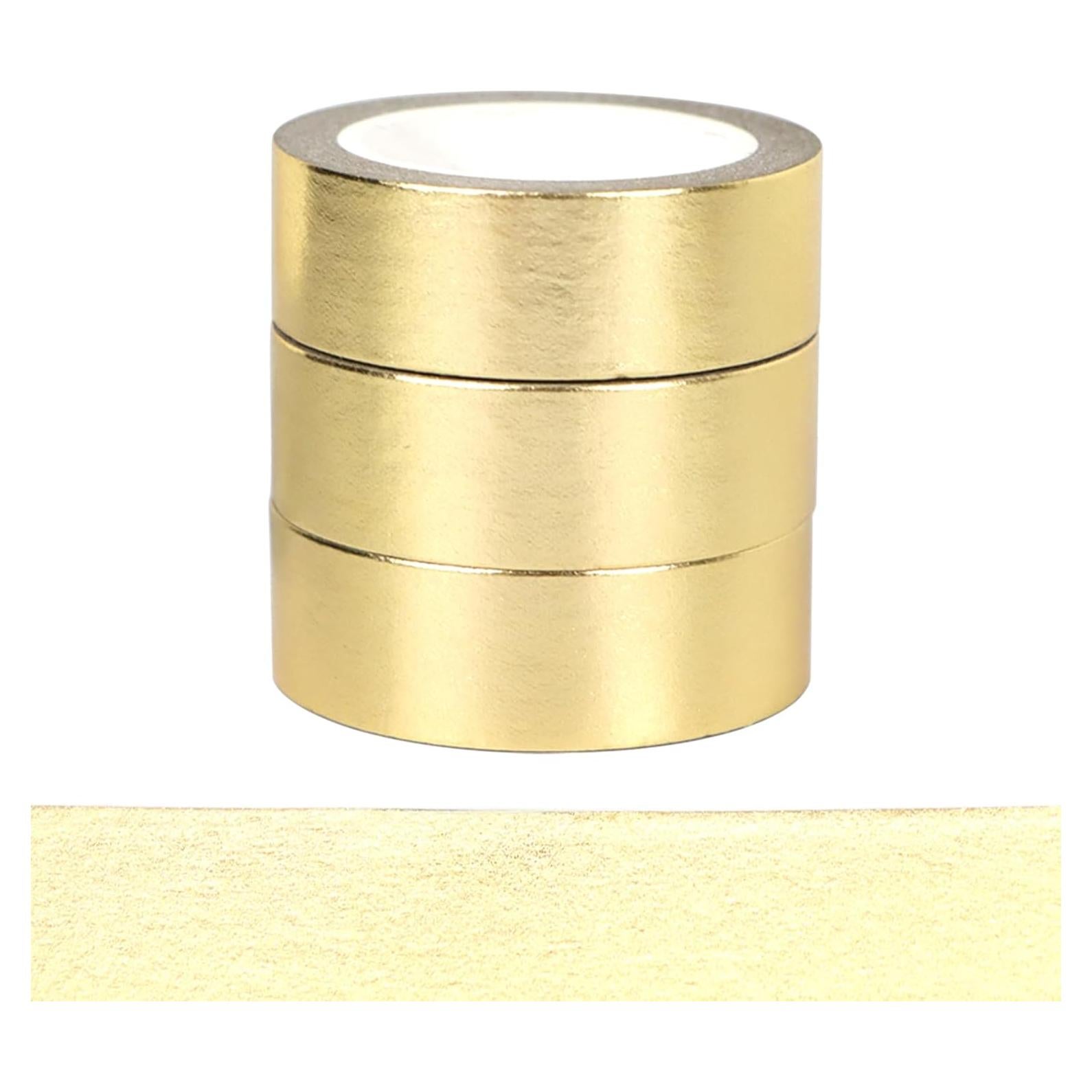 Cintas Washi Metálicas Doradas NatSumeBasics 3 Rollos 15mm x 10m