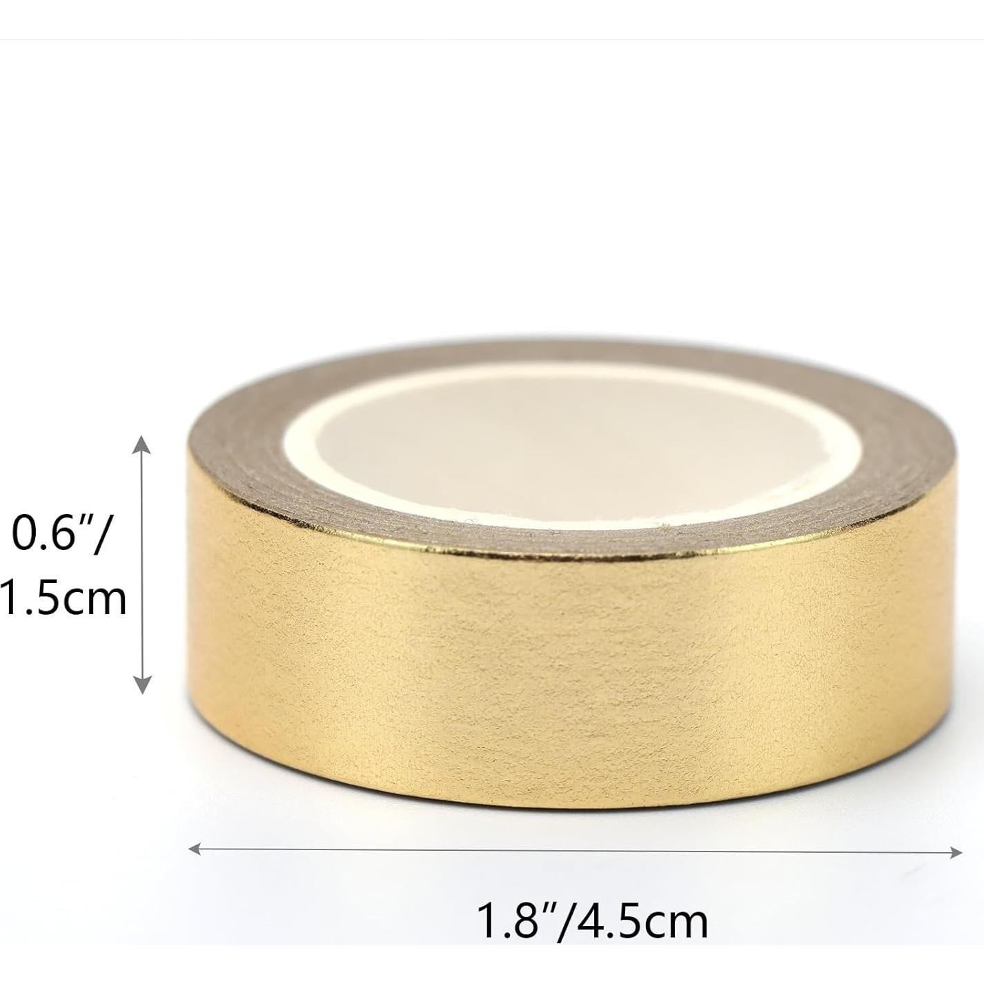 Cintas Washi Metálicas Doradas NatSumeBasics 3 Rollos 15mm x 10m