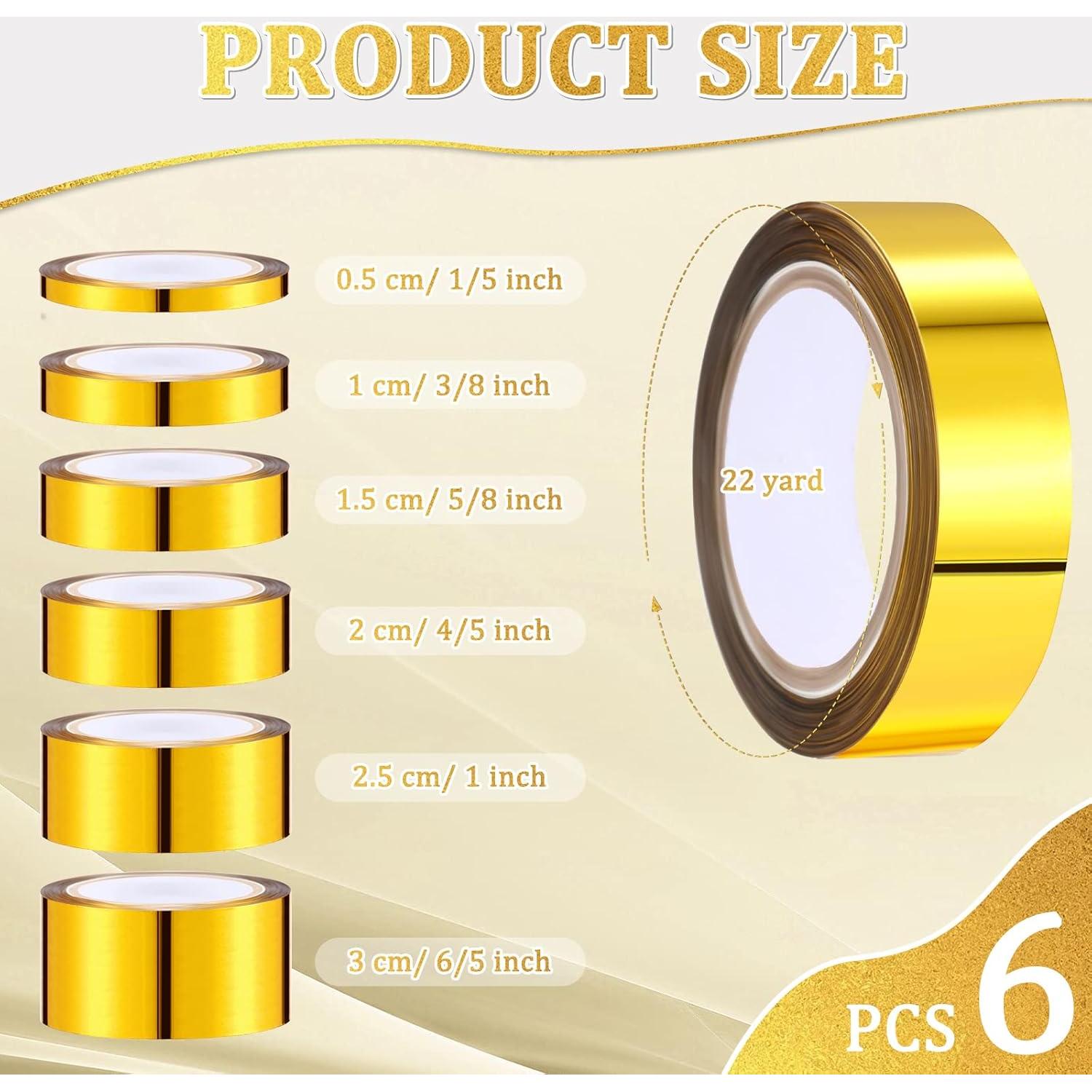 Cinta Metálica Autoadhesiva Colarr 6 Rollos Oro 20.12m