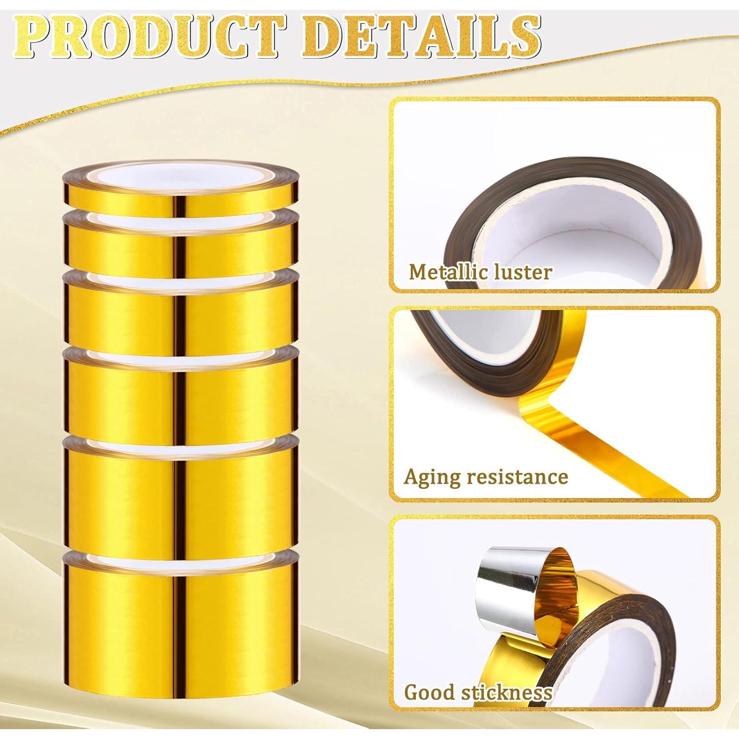 Cinta Metálica Autoadhesiva Colarr 6 Rollos Oro 20.12m