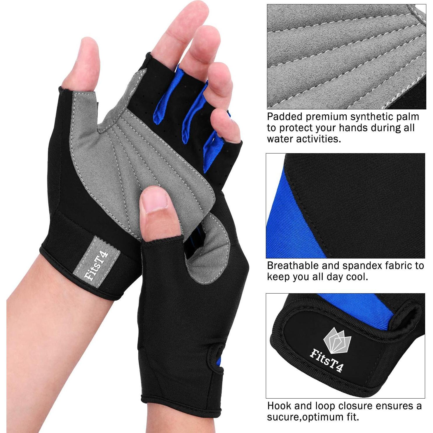 Guantes de Palma Padded FitsT4 para Deportes Acuáticos