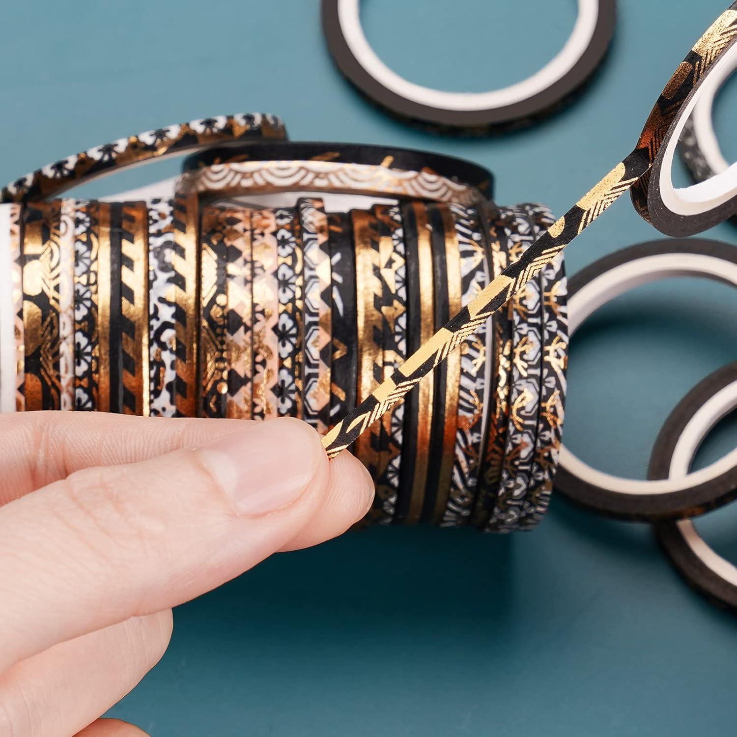 Conjunto de Cinta Washi NiArt con Foil Dorado 80g - 3-10mm