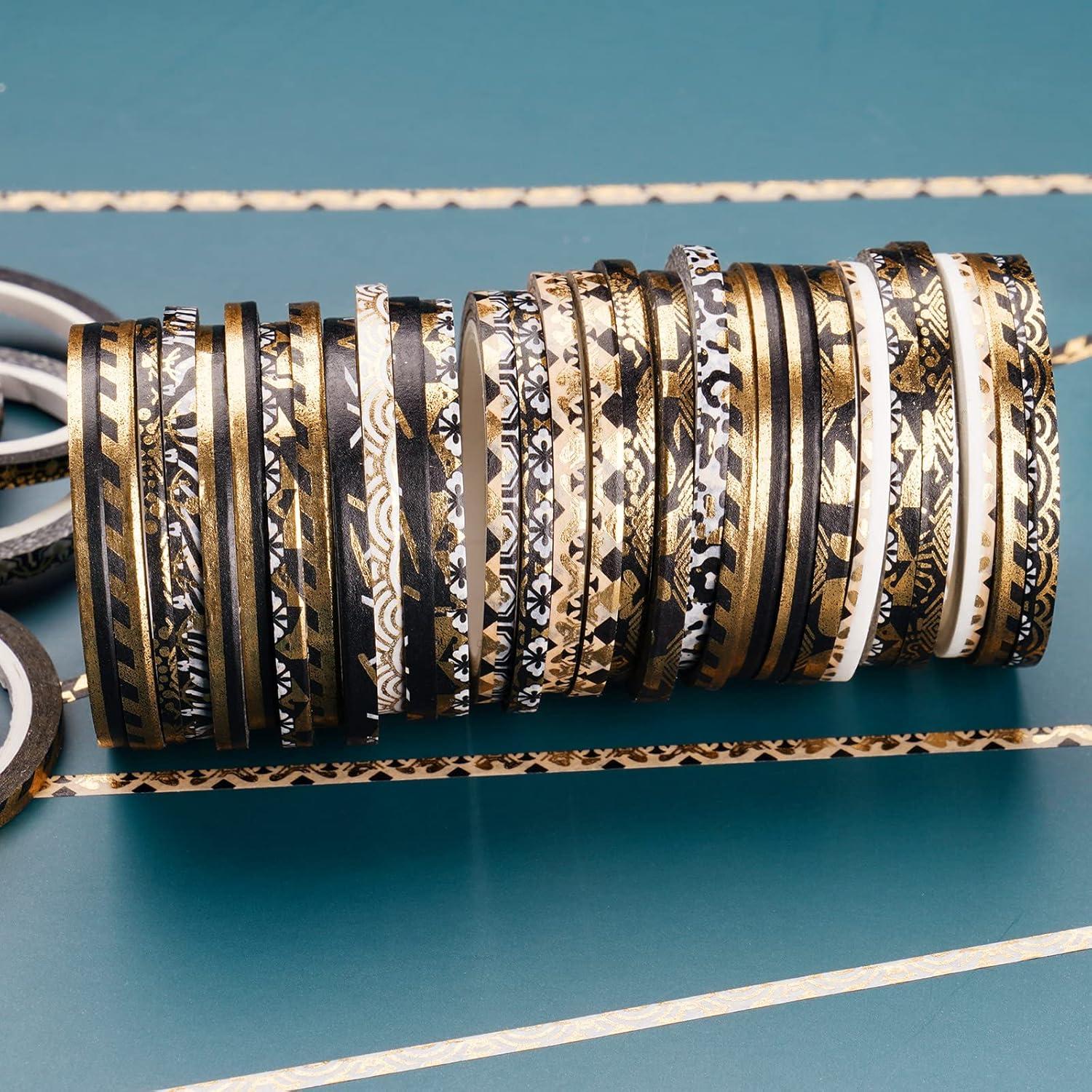 Conjunto de Cinta Washi NiArt con Foil Dorado 80g - 3-10mm