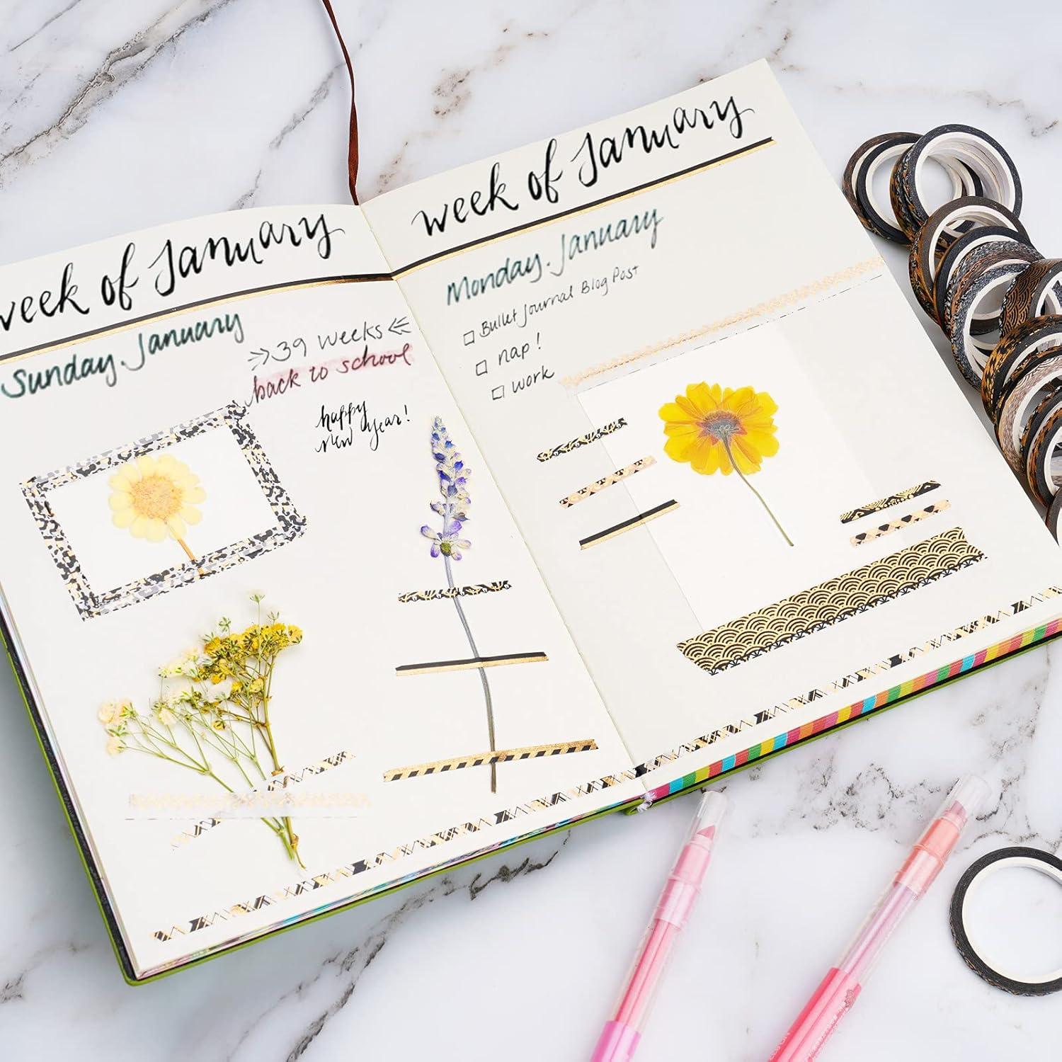 Conjunto de Cinta Washi NiArt con Foil Dorado 80g - 3-10mm