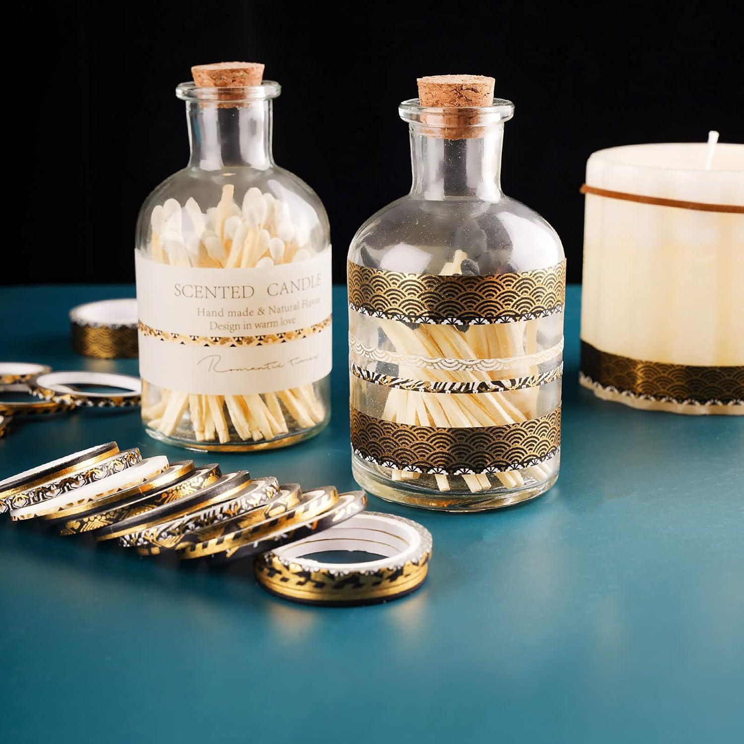 Conjunto de Cinta Washi NiArt con Foil Dorado 80g - 3-10mm