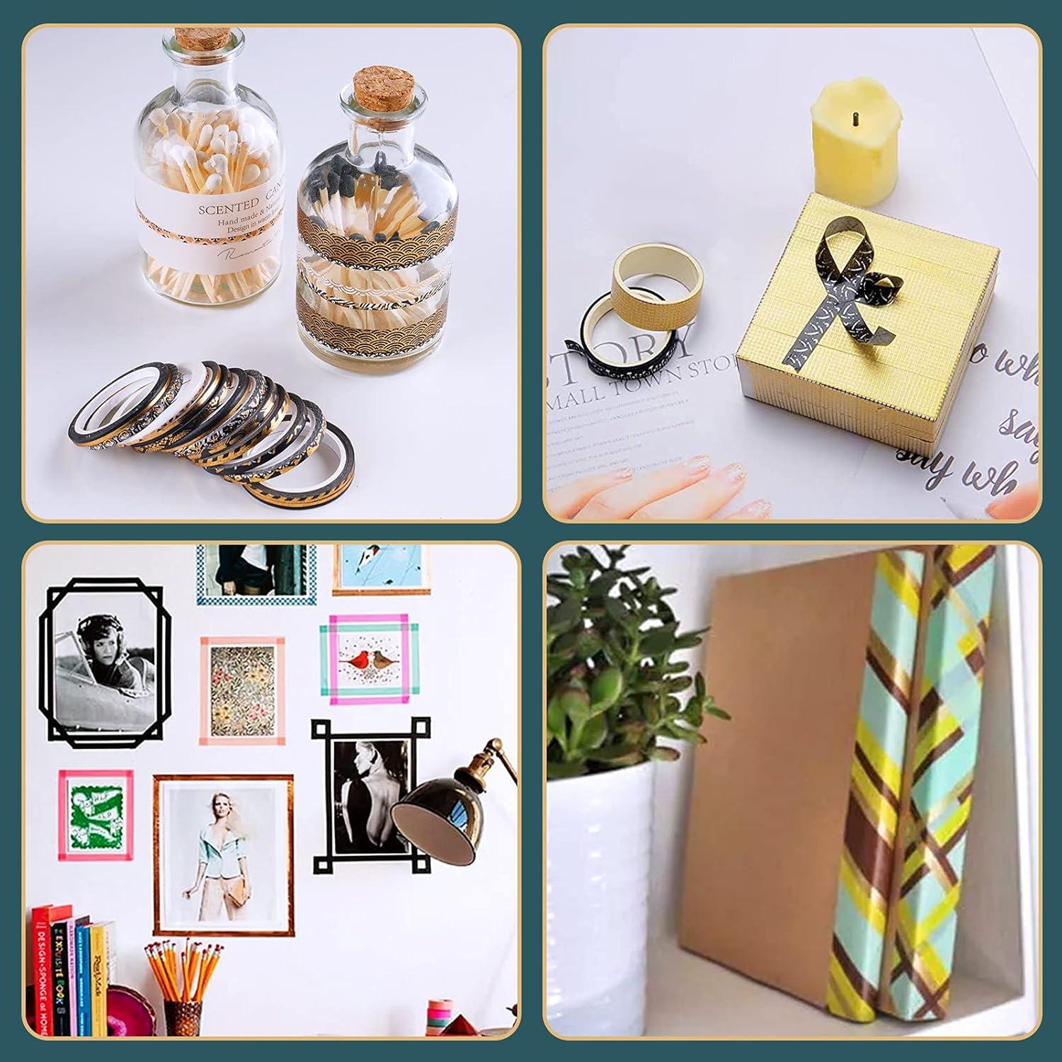 Conjunto de Cinta Washi NiArt con Foil Dorado 80g - 3-10mm