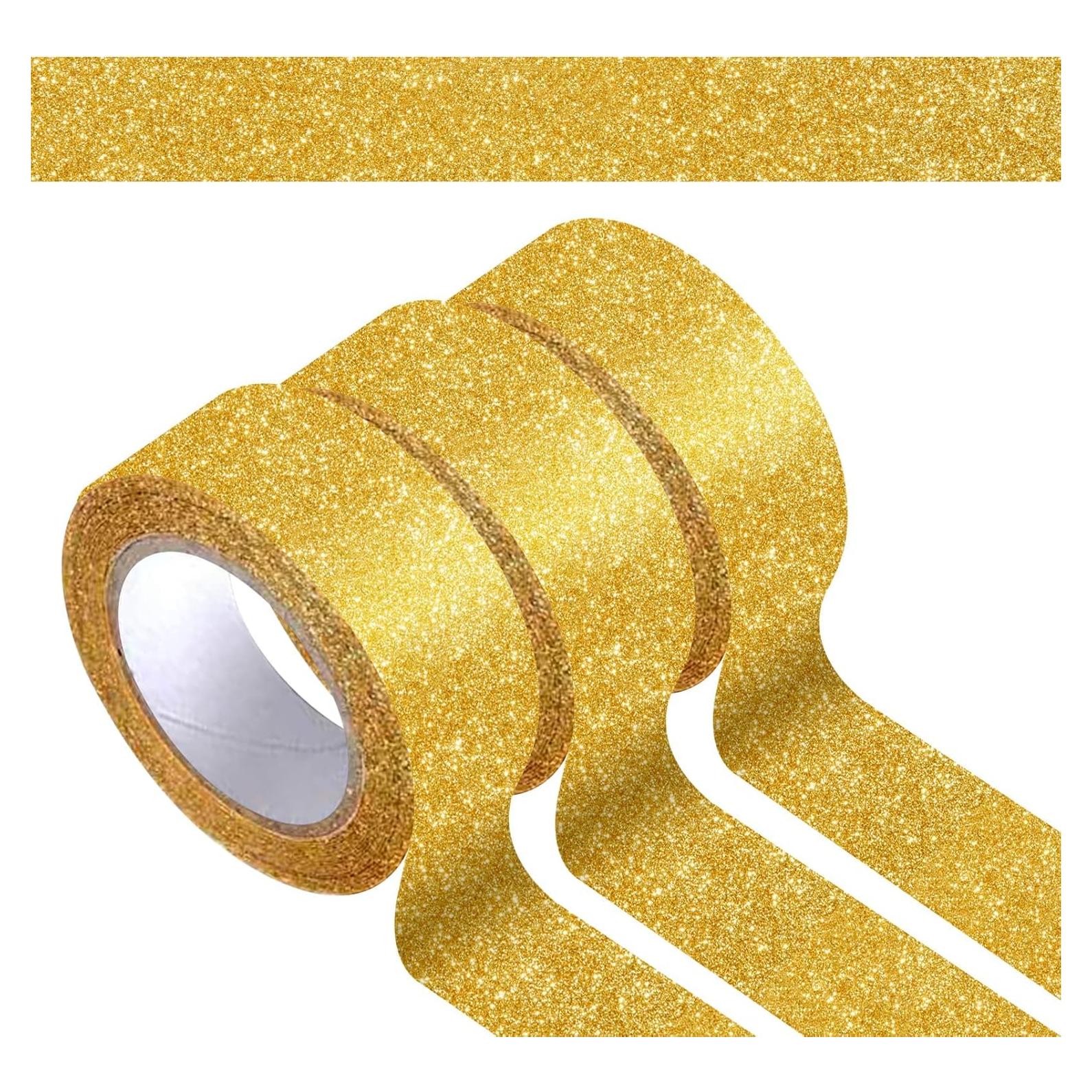 3 Rollos de Cinta Washi Dorada Hapy Shop 15mm x 5m