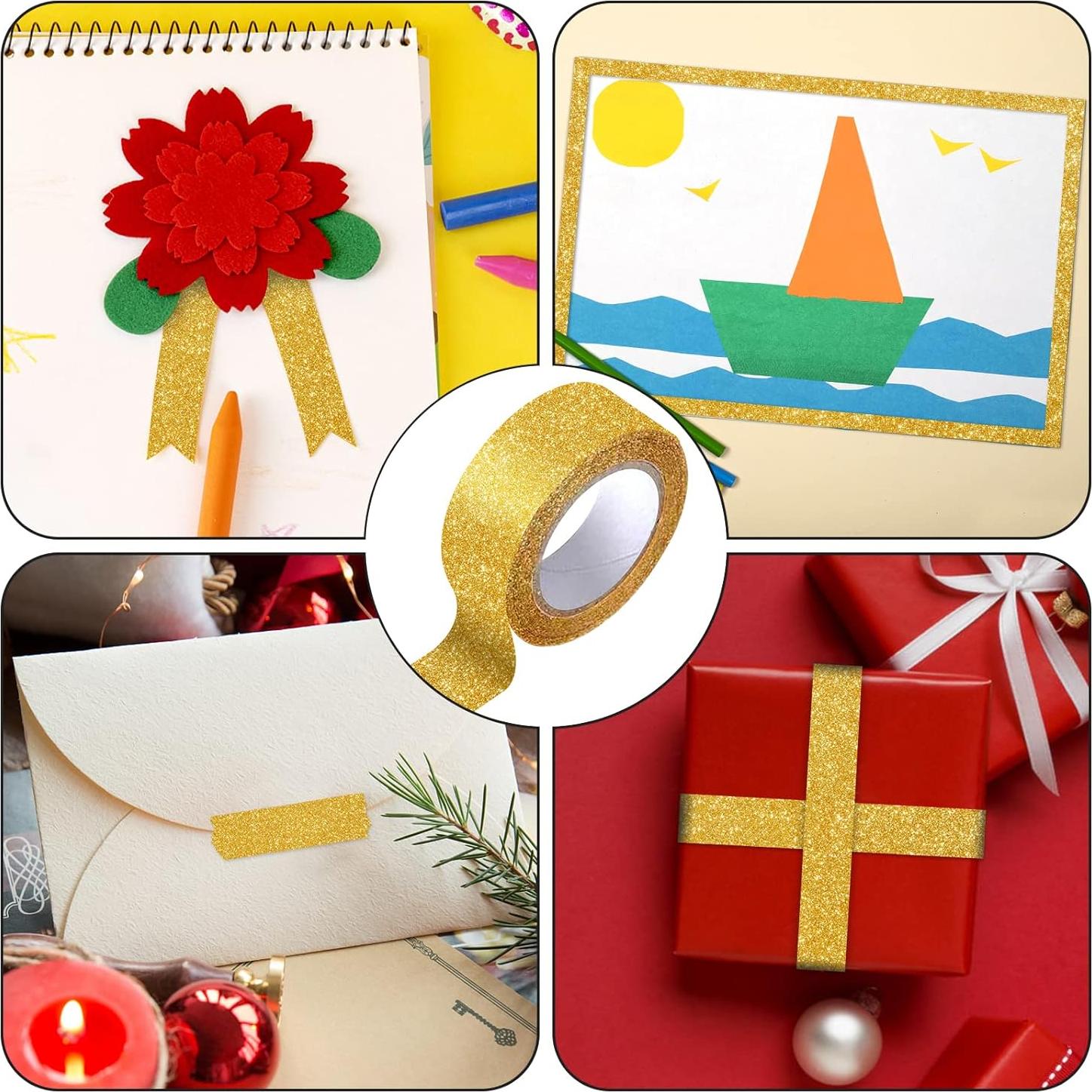 3 Rollos de Cinta Washi Dorada Hapy Shop 15mm x 5m