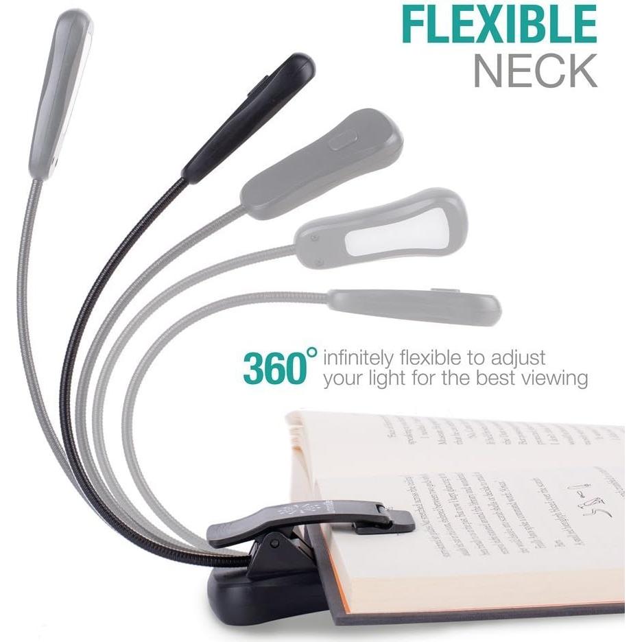 Luz de Libro Recargable Vekkia BK-03-BL, 3 Temperaturas y 3 Brillos