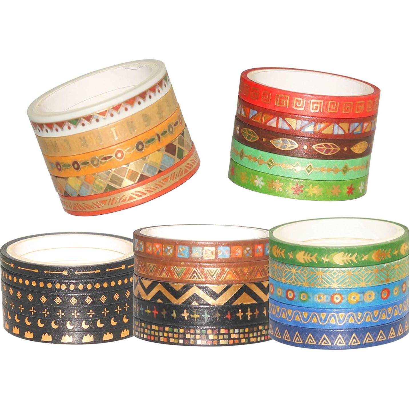 Conjunto de Cinta Washi Yubbaex 26 Rollos 5mm Folklore India