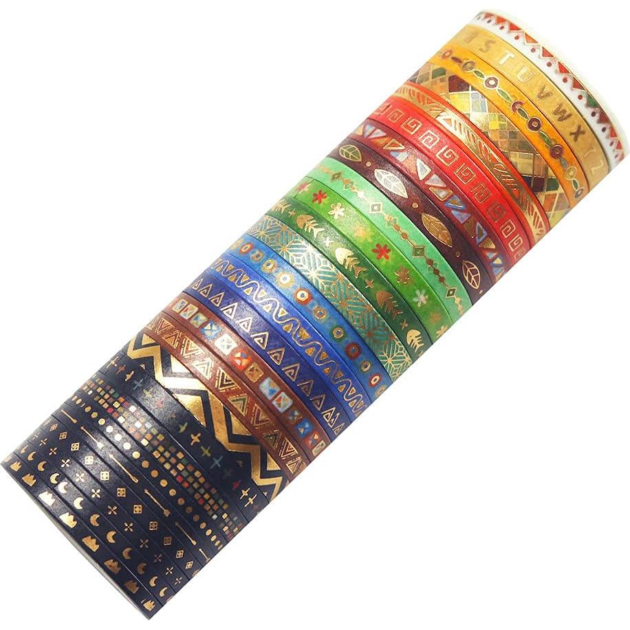 Conjunto de Cinta Washi Yubbaex 26 Rollos 5mm Folklore India