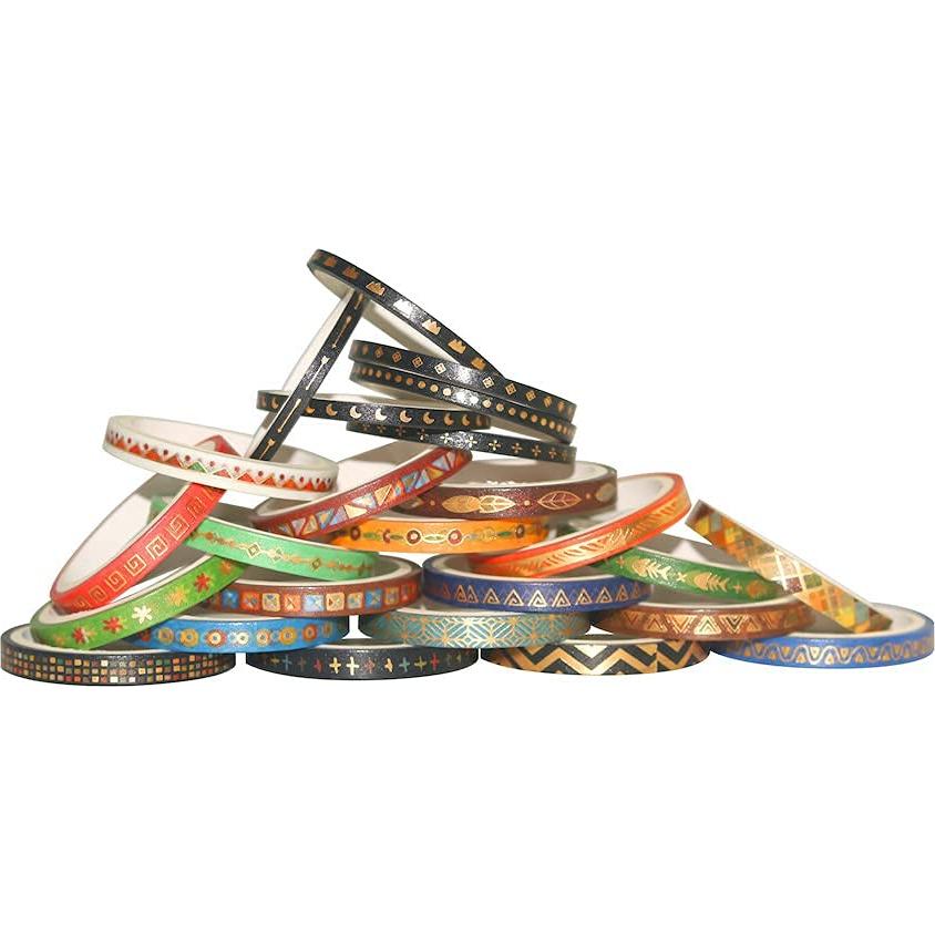 Conjunto de Cinta Washi Yubbaex 26 Rollos 5mm Folklore India