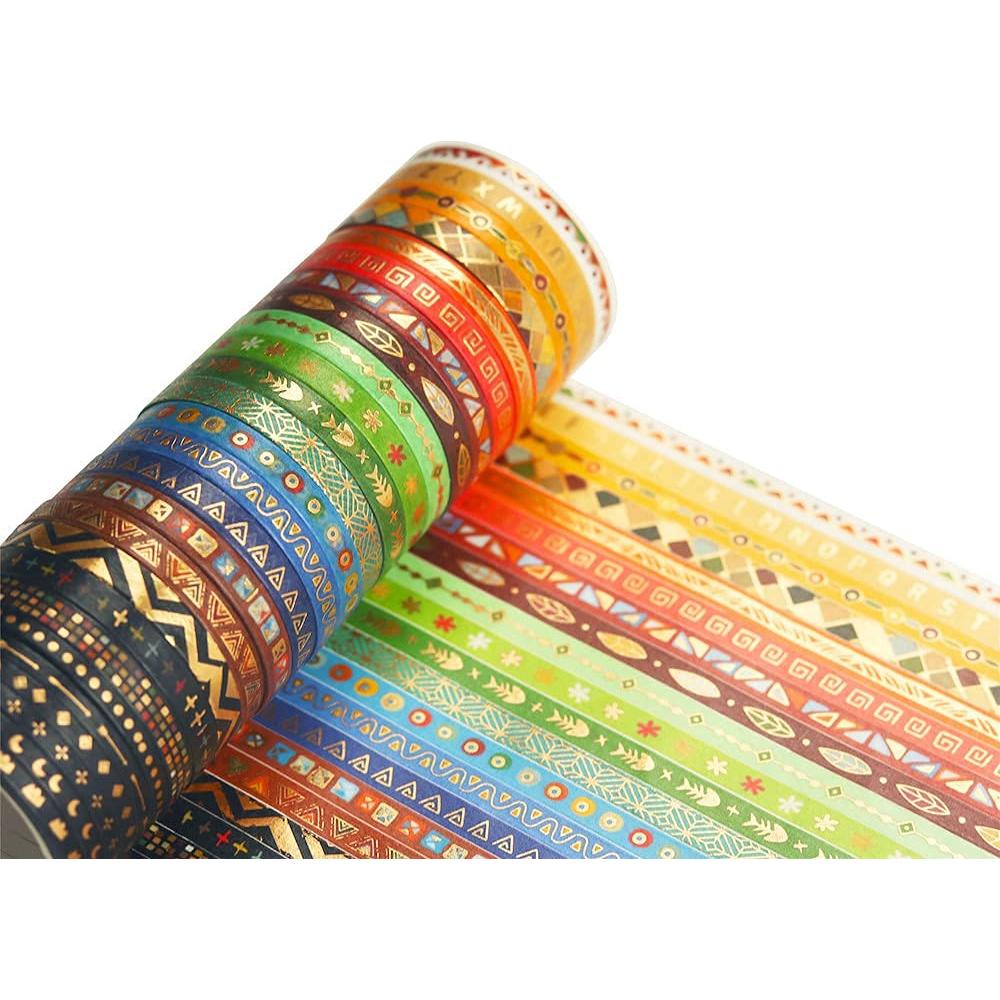 Conjunto de Cinta Washi Yubbaex 26 Rollos 5mm Folklore India