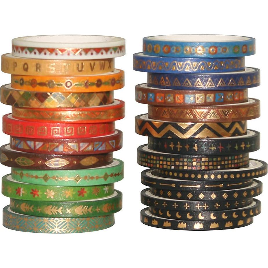 Conjunto de Cinta Washi Yubbaex 26 Rollos 5mm Folklore India