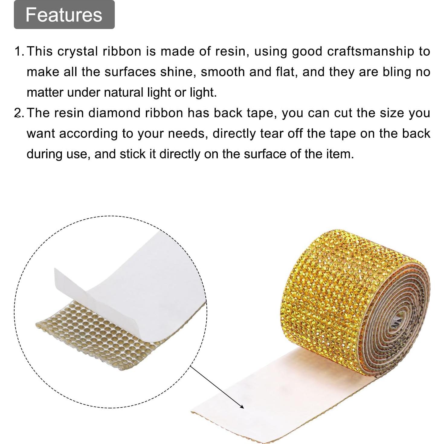 Cinta de Diamante Autoadhesiva MECCANIXITY 90cm Dorado