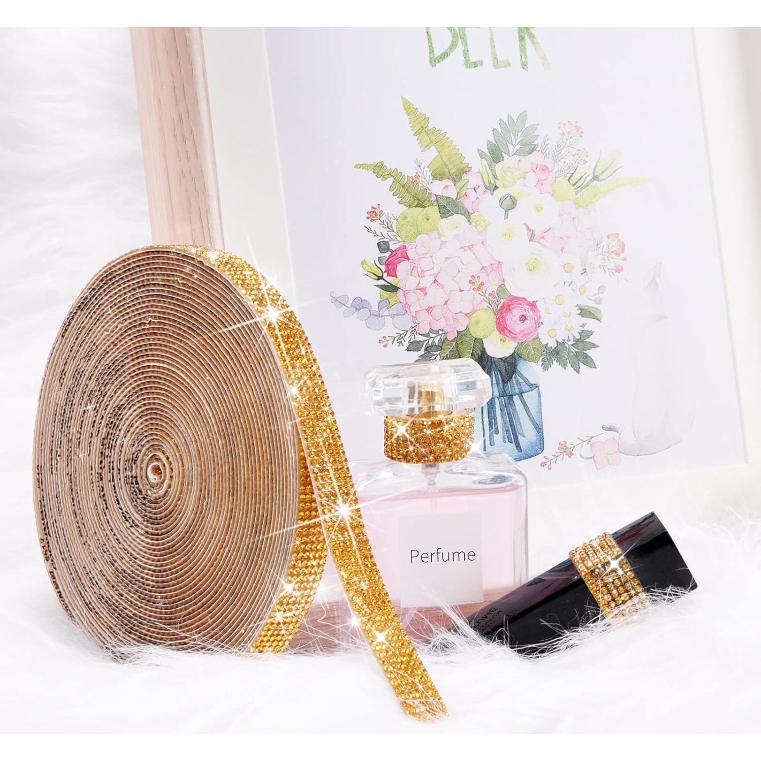 Cinta de Rhinestone Autoadhesiva Grande&Sueño 1.3 cm x 3 m Dorado
