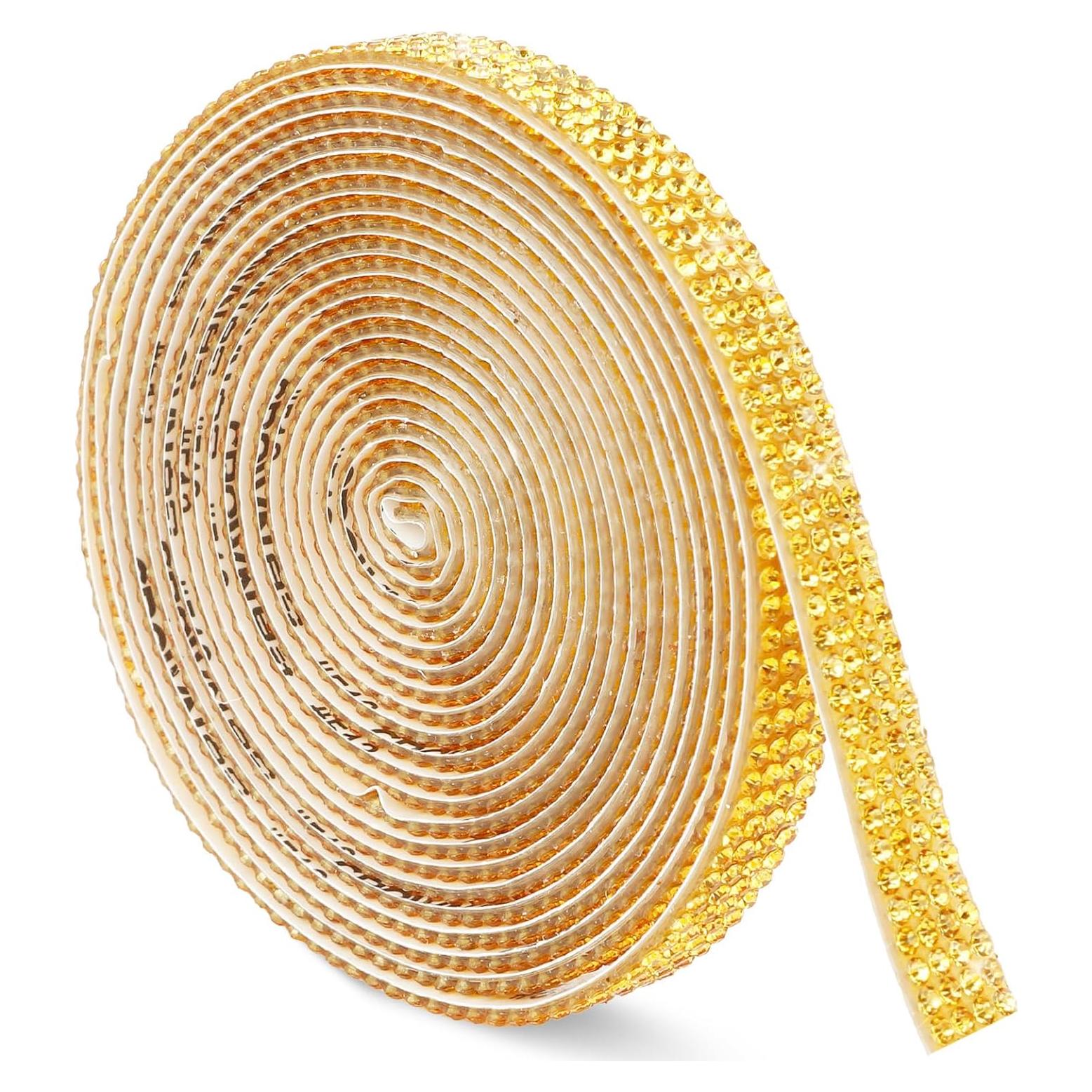 Cinta de Strass Autoadhesiva SycloPak 3 Yardas Dorada 0.8 cm