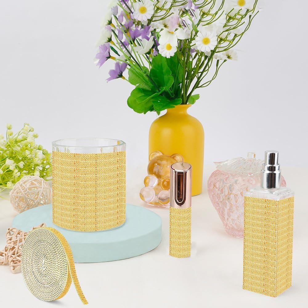 Cinta de Strass Autoadhesiva SycloPak 3 Yardas Dorada 0.8 cm