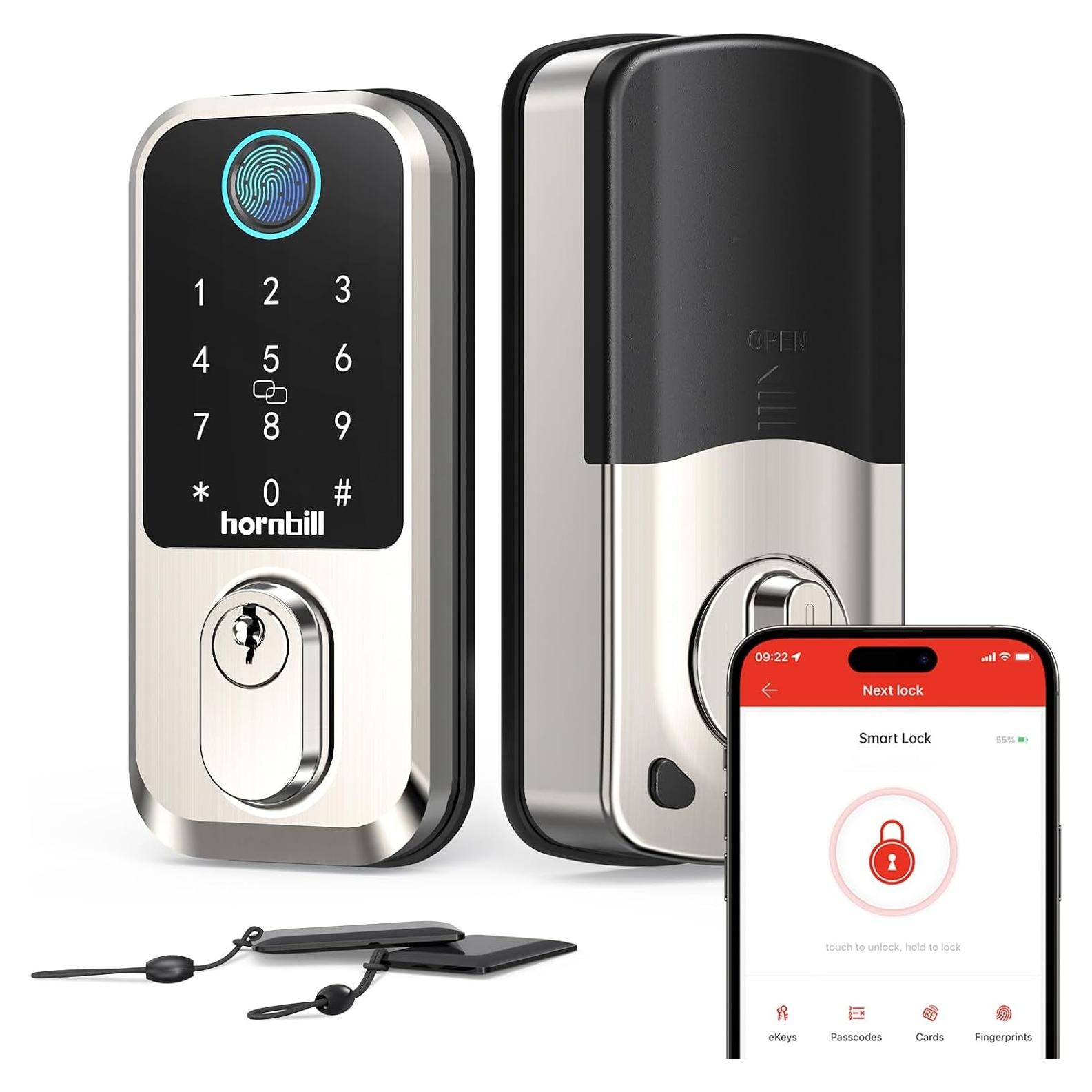 Cerradura Inteligente Hornbill M3 Wi-Fi con Huella Dactilar