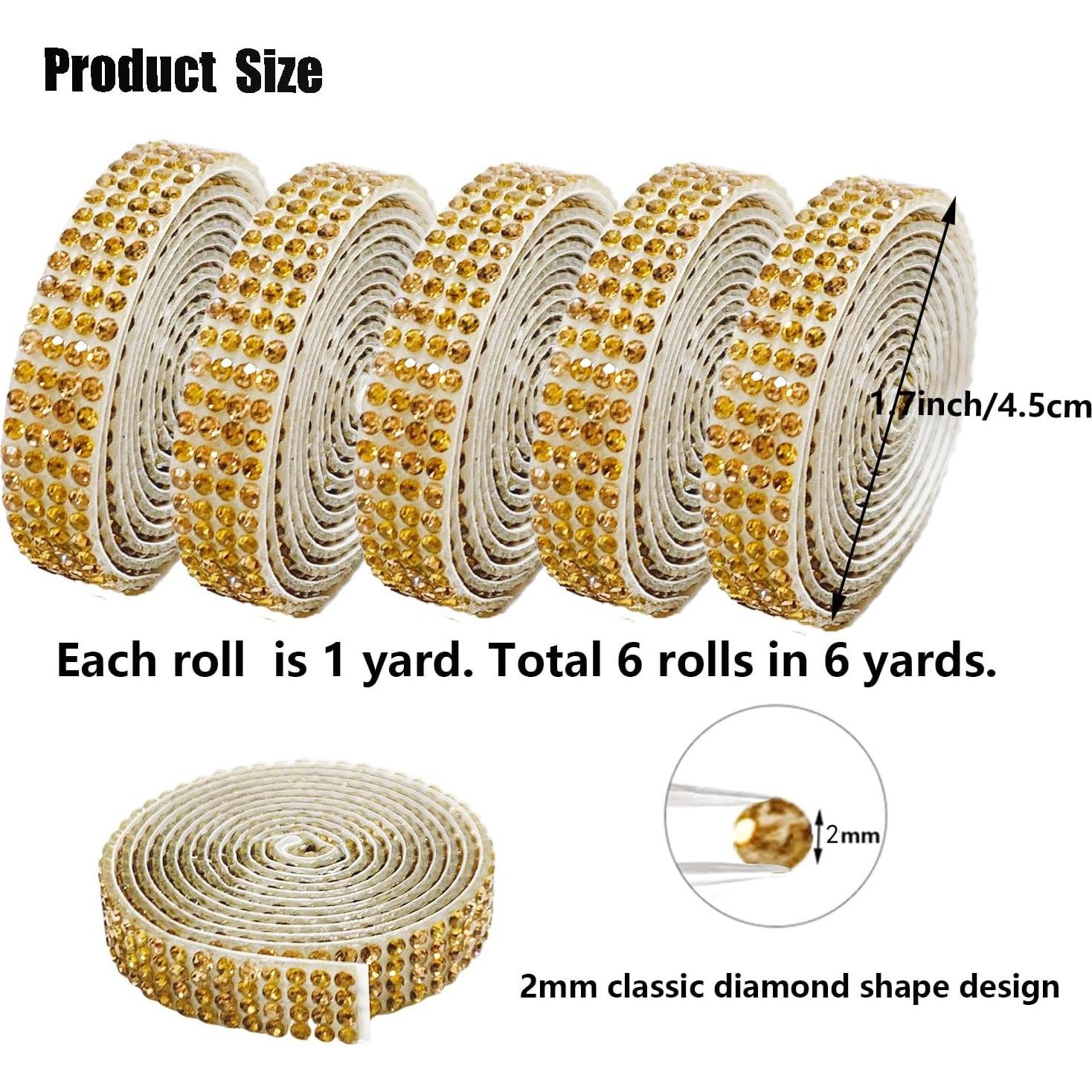 Cinta de Diamante Autoadhesiva MOODKEY 6 Rollos 5.49m Dorado