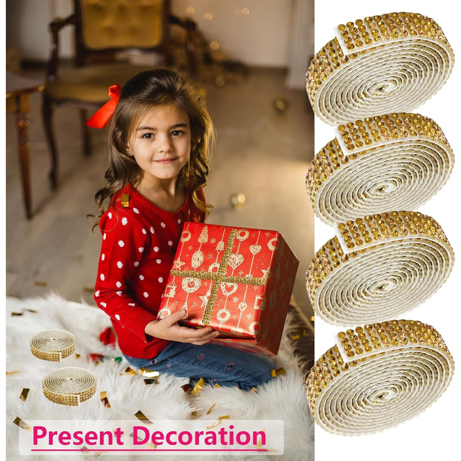 Cinta de Diamante Autoadhesiva MOODKEY 6 Rollos 5.49m Dorado