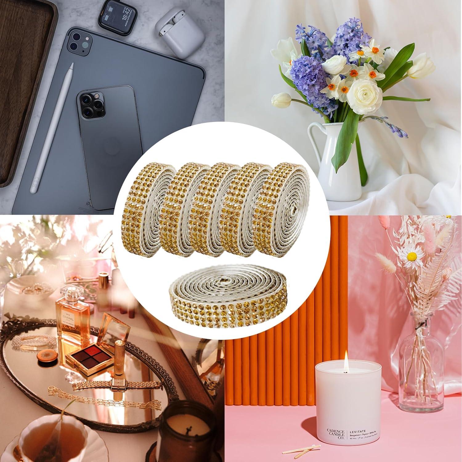 Cinta de Diamante Autoadhesiva MOODKEY 6 Rollos 5.49m Dorado