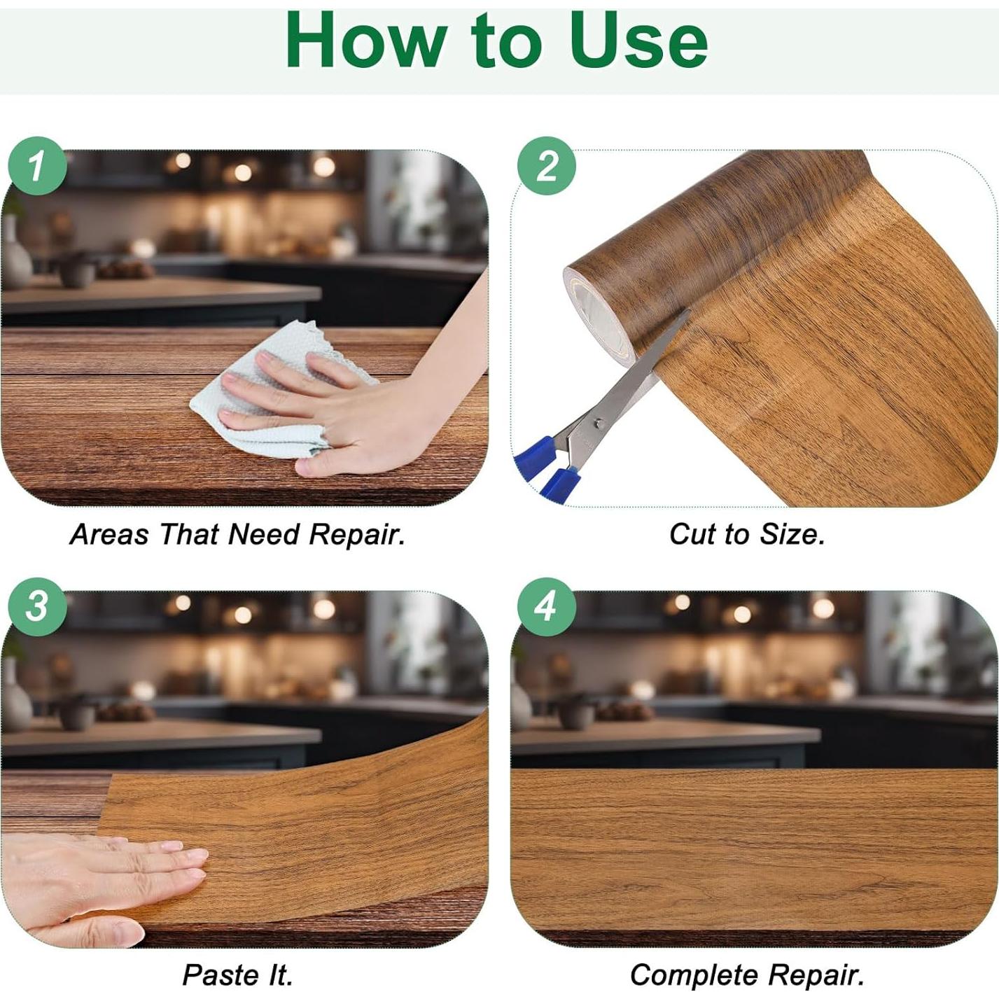 Cinta de Reparación Autoadhesiva Madera 2 Rollos 5.7cm x 4.57m Roble Camello