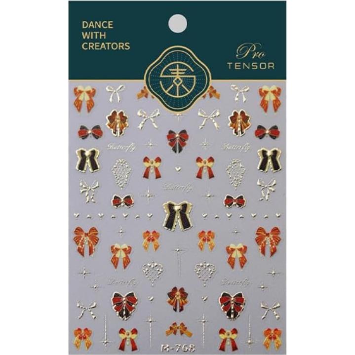 Calcomanías de Uñas 5D Maigitur Lazo Dorado Autoadhesivas