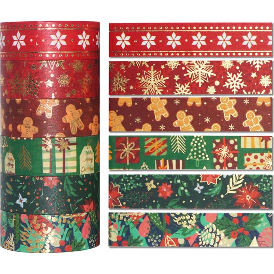 Juego de Cinta Washi de Navidad 21 Rollos Zellykool 5m