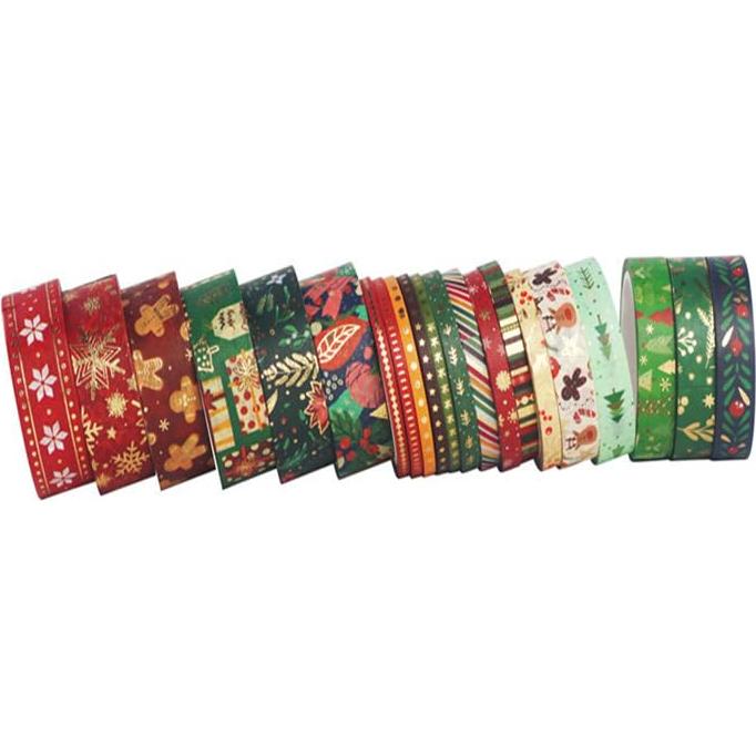 Juego de Cinta Washi de Navidad 21 Rollos Zellykool 5m