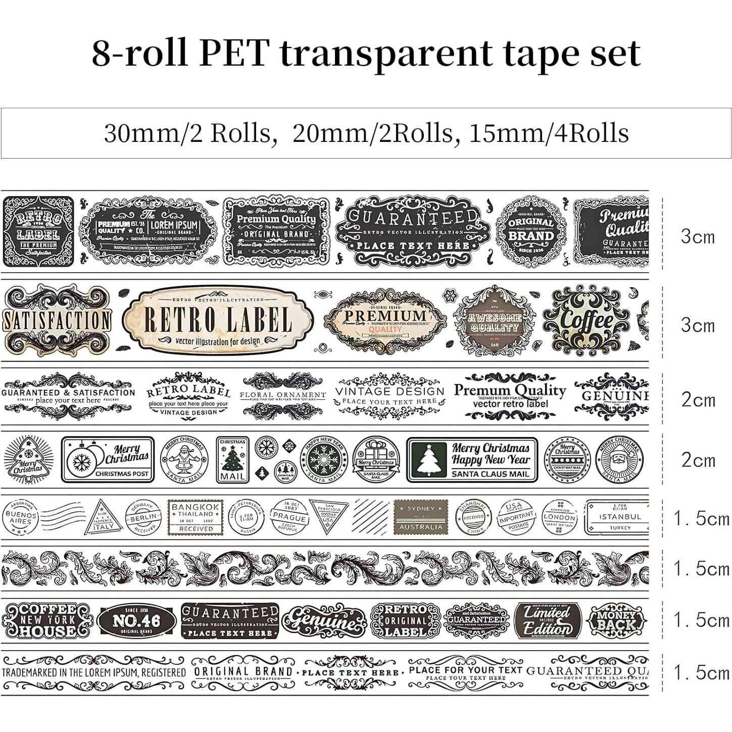 Juego de 8 Rollos de Cinta Washi Galáctica OnlyOne Elite