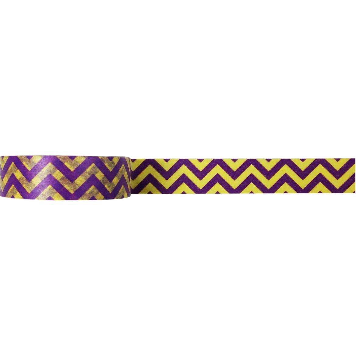 Cinta de Enmascarar Washi AllyDrew Chevron Morado y Dorado 15mm