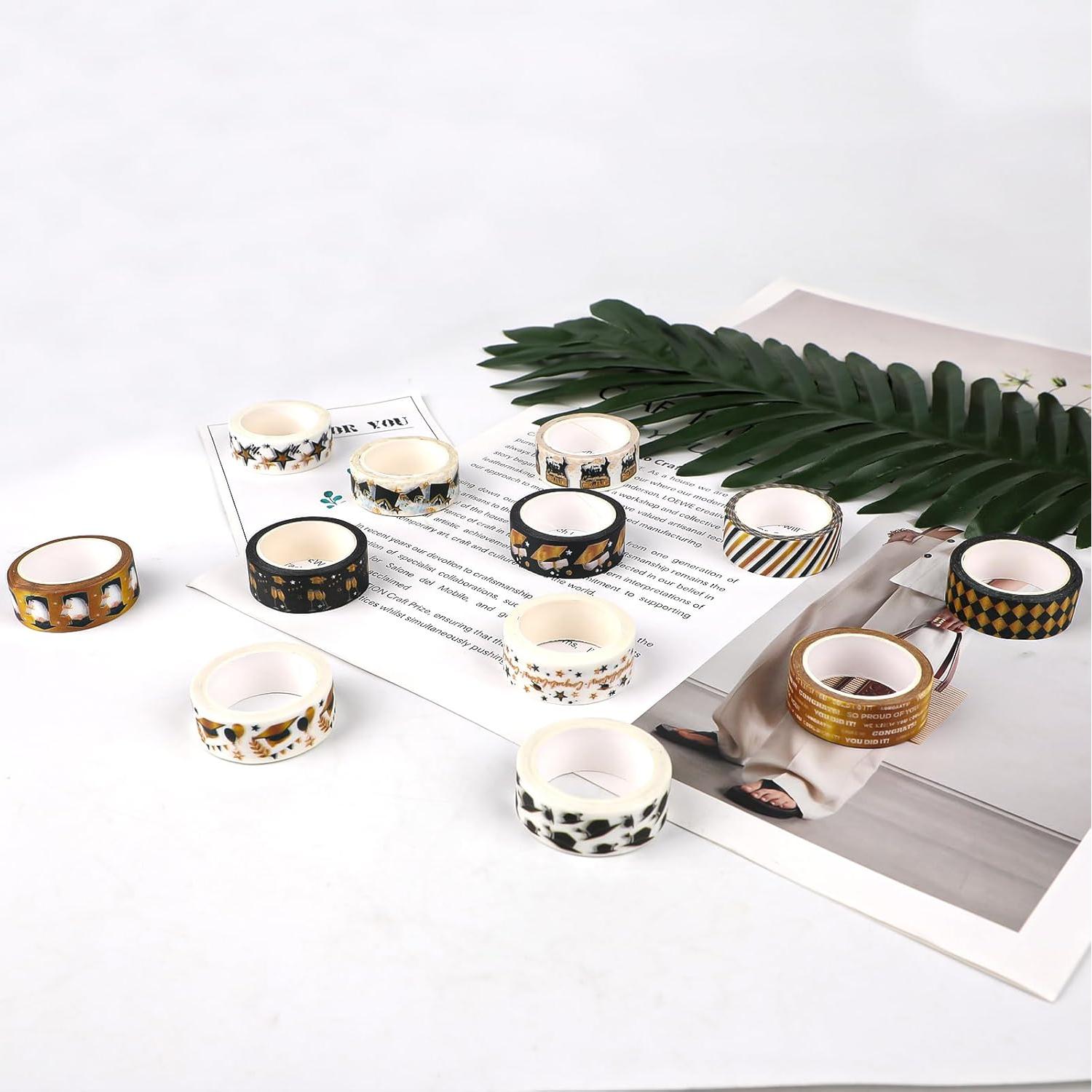 Juego de 12 Rollos de Cinta Washi de Graduación Resflyar 5m