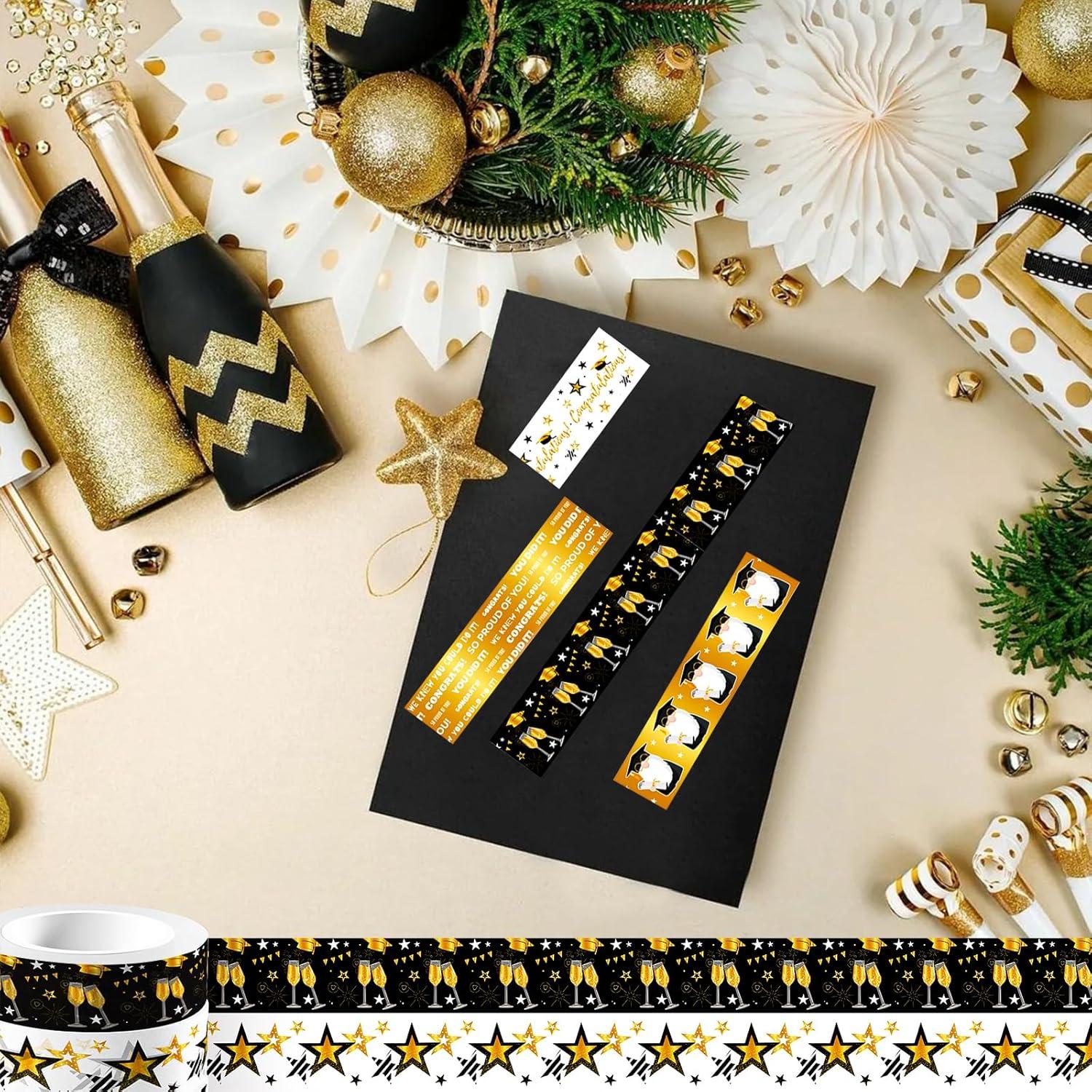 Juego de 12 Rollos de Cinta Washi de Graduación Resflyar 5m