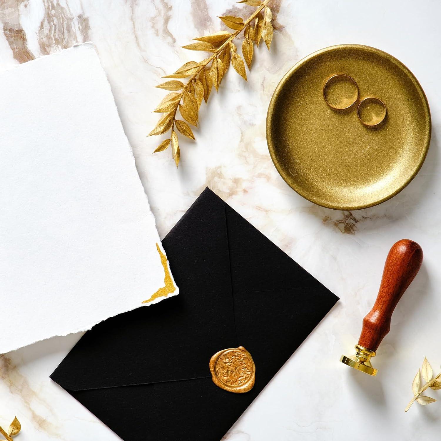 Sellos de Cera Autoadhesivos PATIKIL - 50 Stickers Dorados