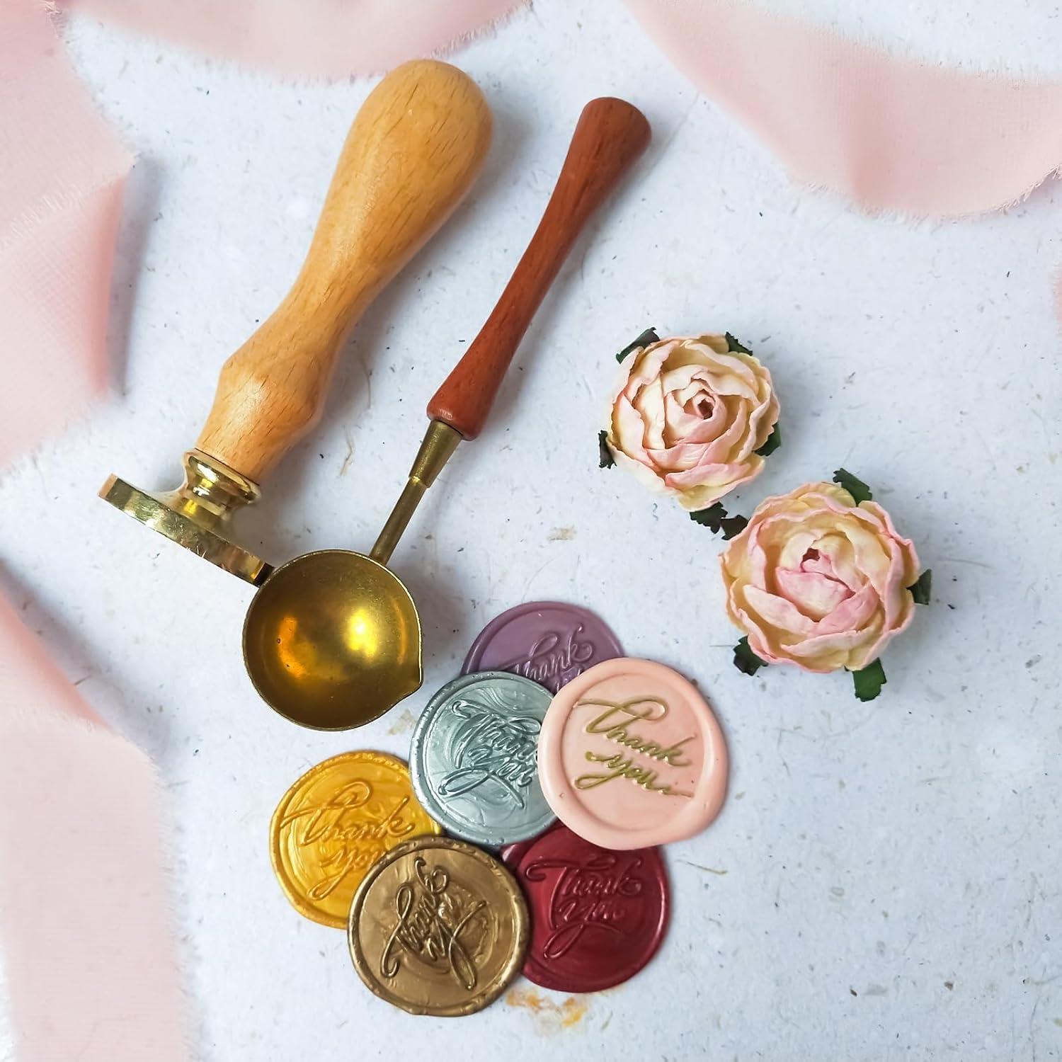 Sellos de Cera Autoadhesivos PATIKIL - 50 Stickers Dorados