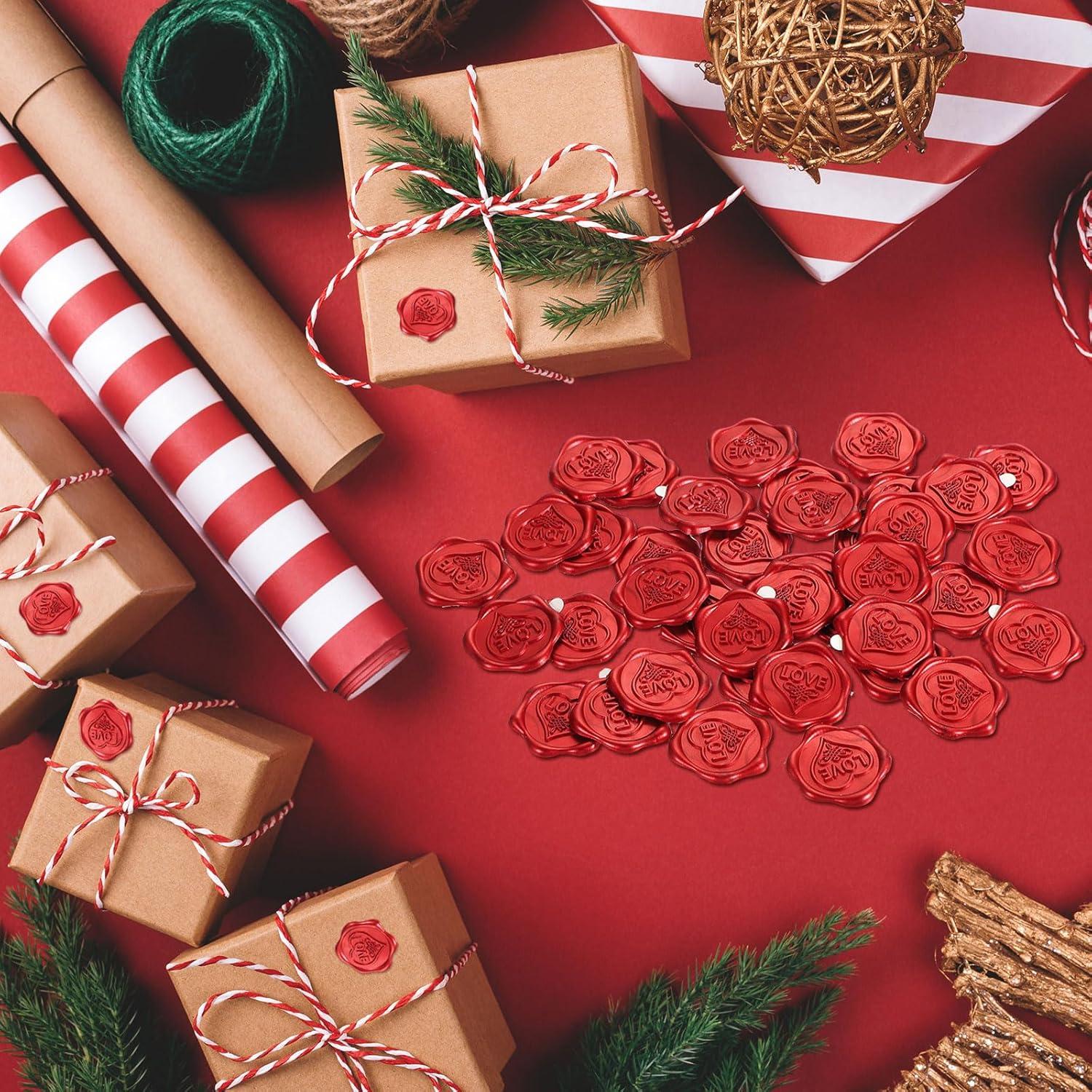 Sellos de Cera Autoadhesivos PATIKIL - 50 Stickers Dorados