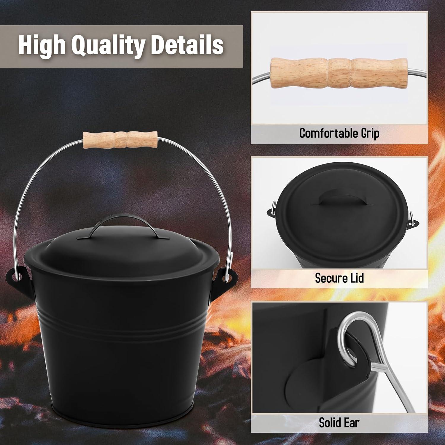 Cubo de Cenizas con Tapa FEED GARDEN 1.3 Galones Negro