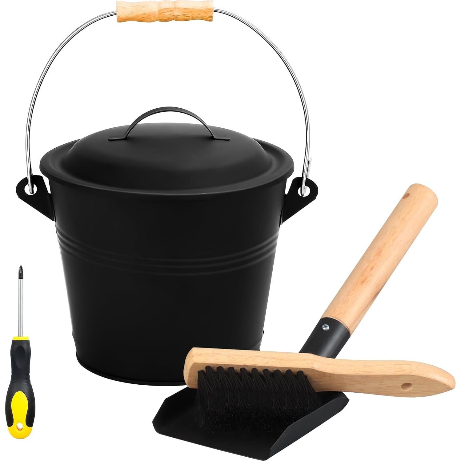 Cubo de Cenizas con Tapa FEED GARDEN 1.3 Galones Negro