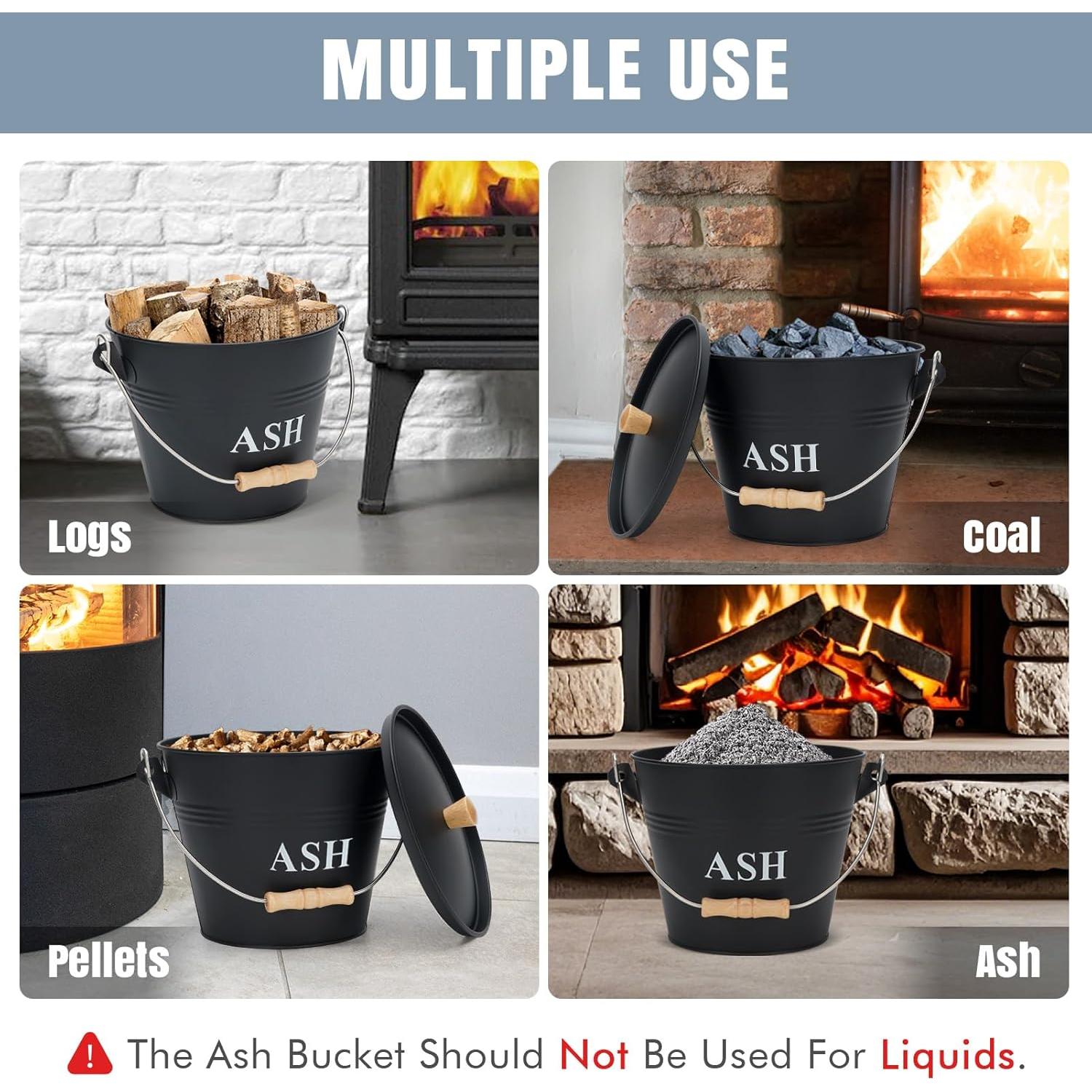 Cubo de Ceniza con Tapa INNO STAGE 5.68L Metal Negro