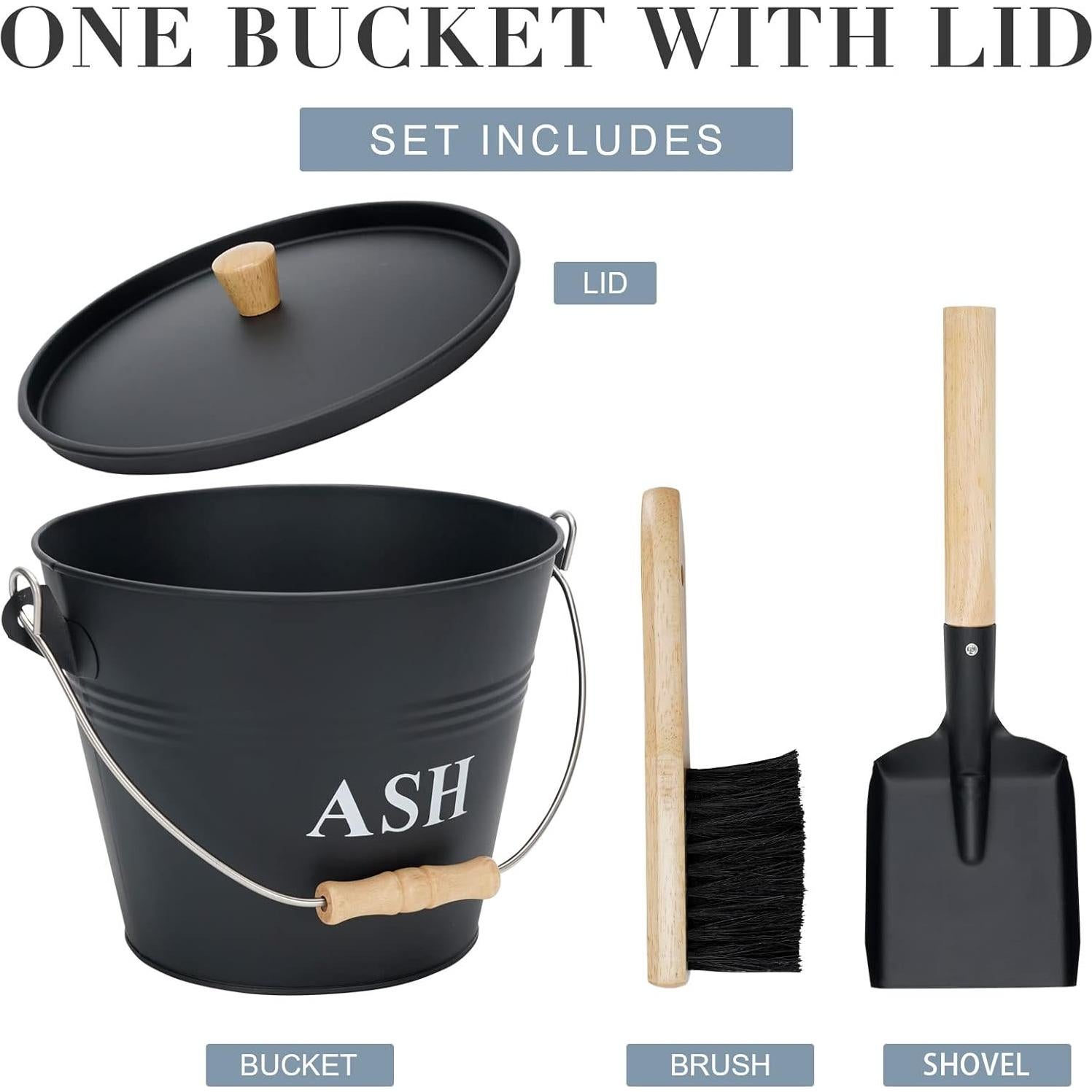 Cubo de Ceniza con Tapa INNO STAGE 5.68L Metal Negro