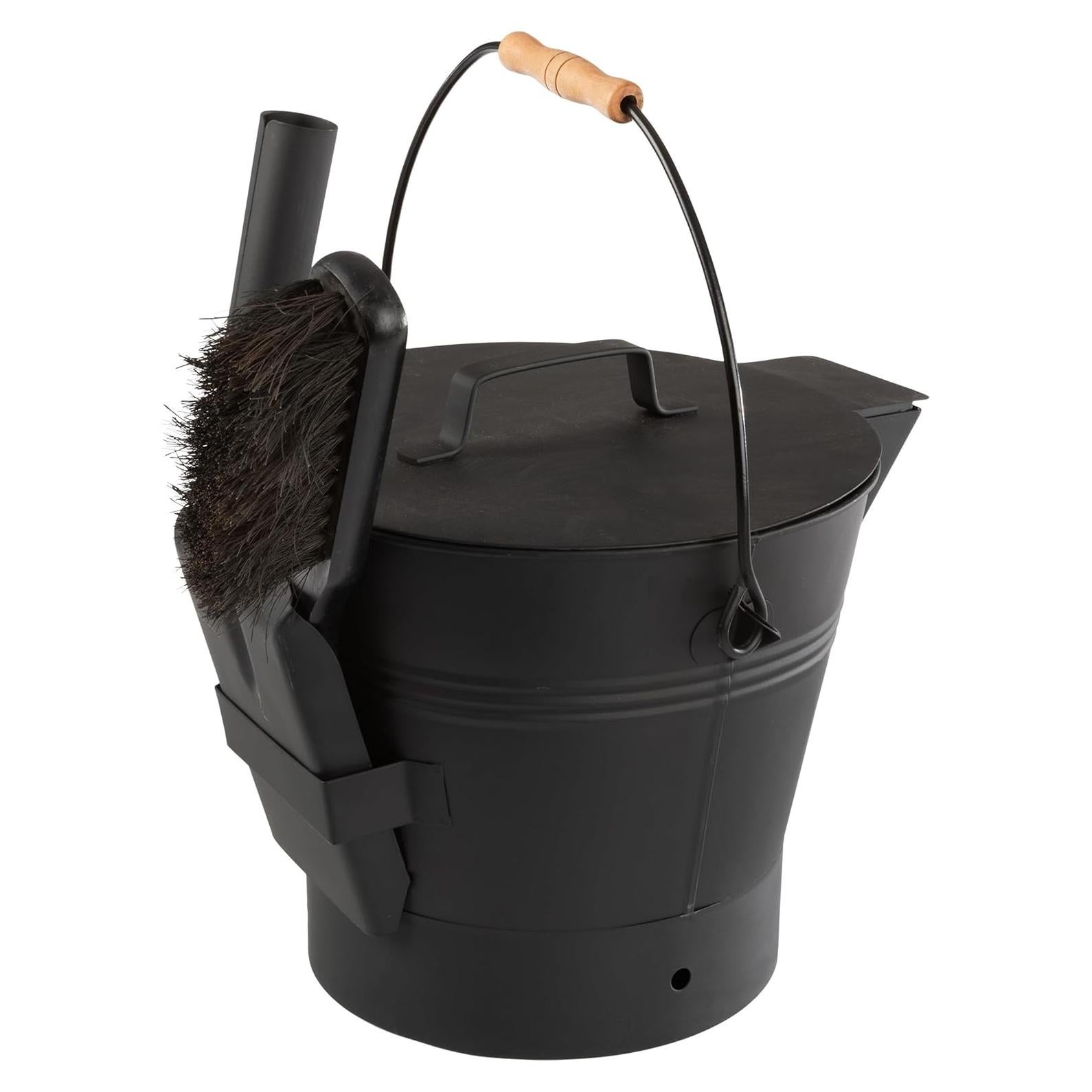 Cubo de Ceniza Pure Garden con Tapa y Herramientas para Chimenea