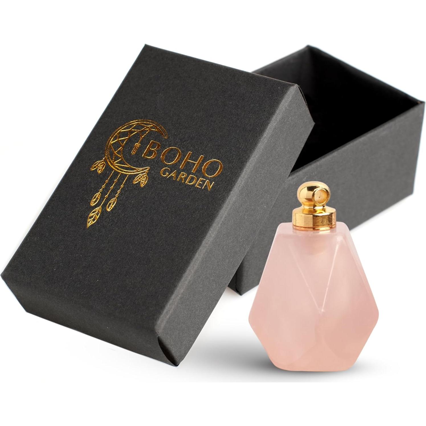 Urna Conmemorativa de Cristal BOHO GARDEN - Cuarzo Rosa