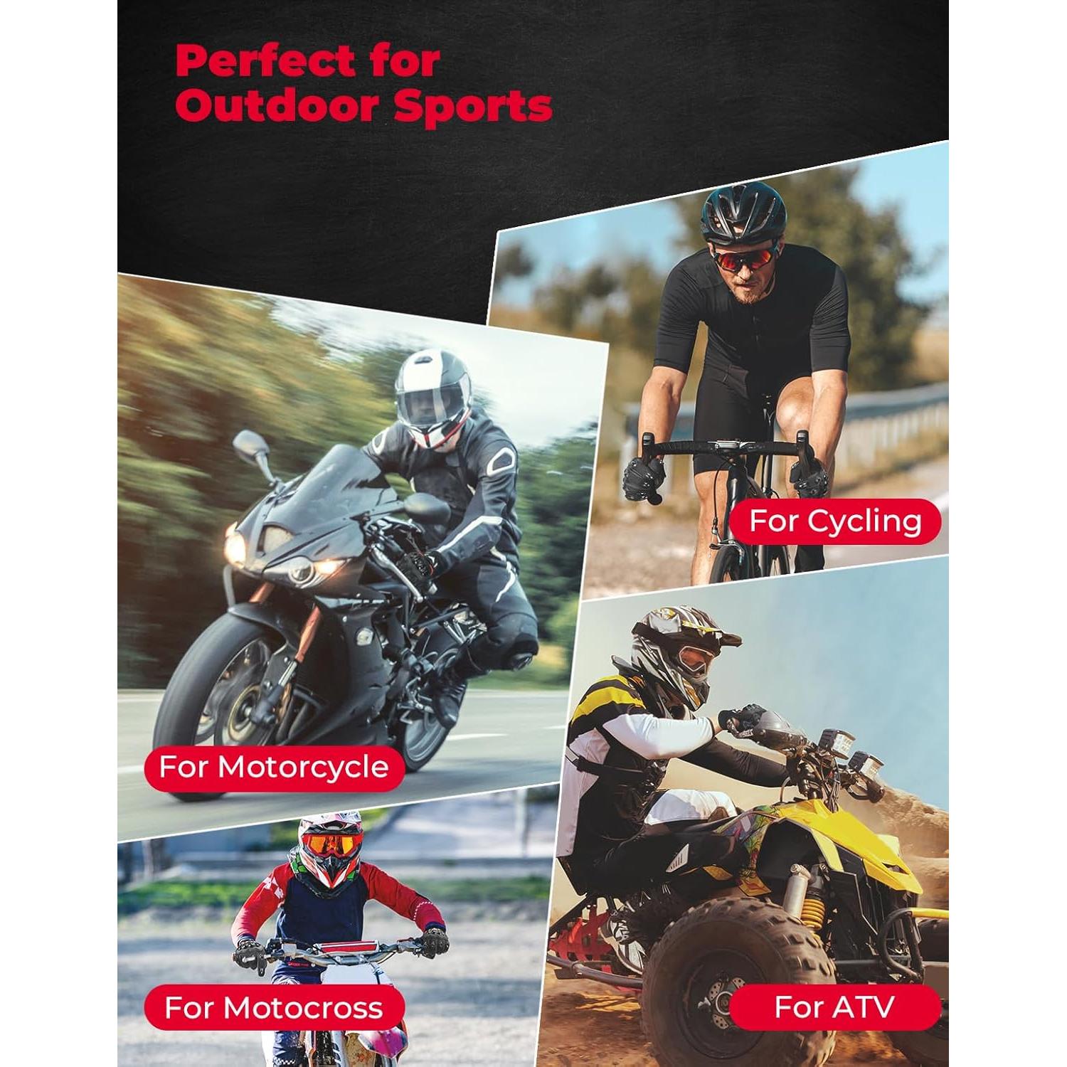 Guantes de Motocicleta KEMIMOTO Talla M Transpirables Negros