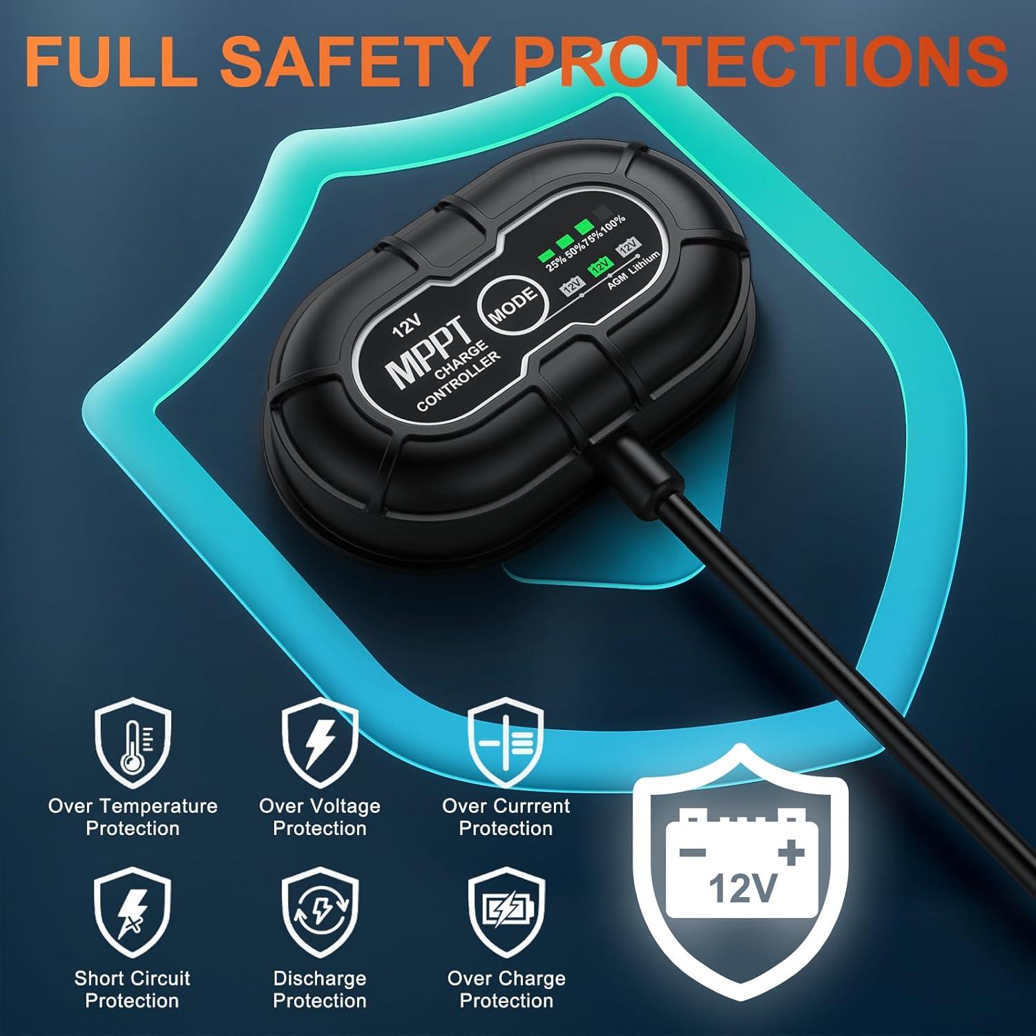 Cargador Solar Mantenedor SUNER POWER 20W 12V MPPT