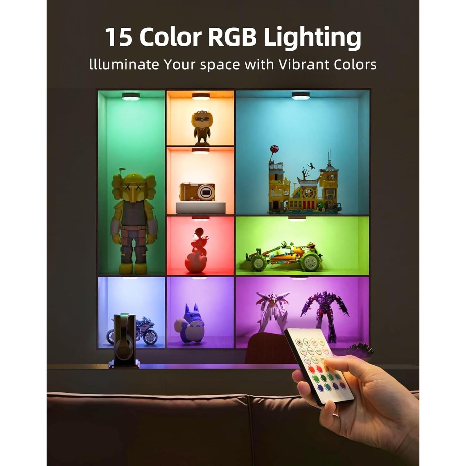 EZVALO 6 Luces Puck LED Recargables con Sensor y Control Remoto