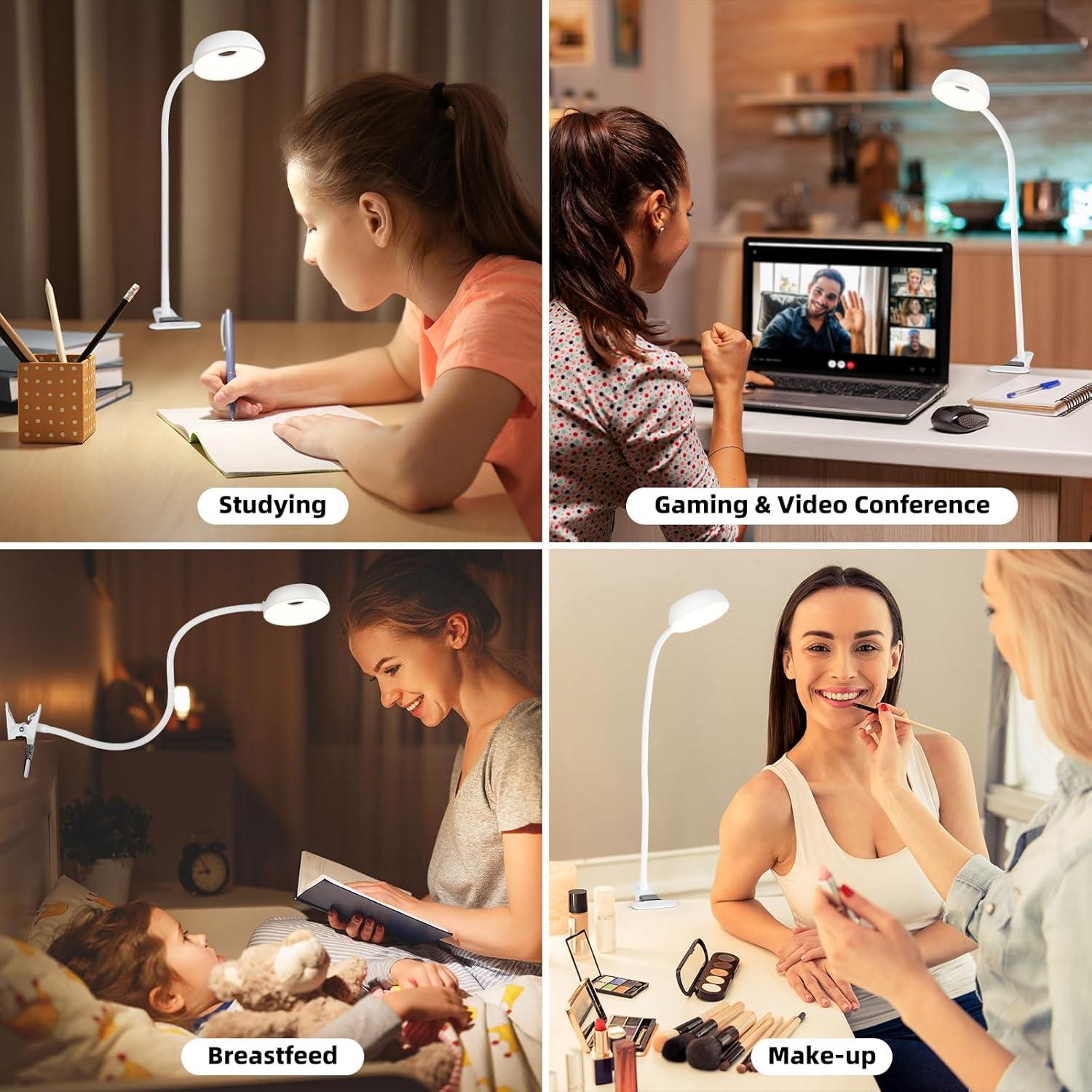 Lámpara de Clip LiFMIRA LED 5 Modos 10 Niveles Regulable Blanca